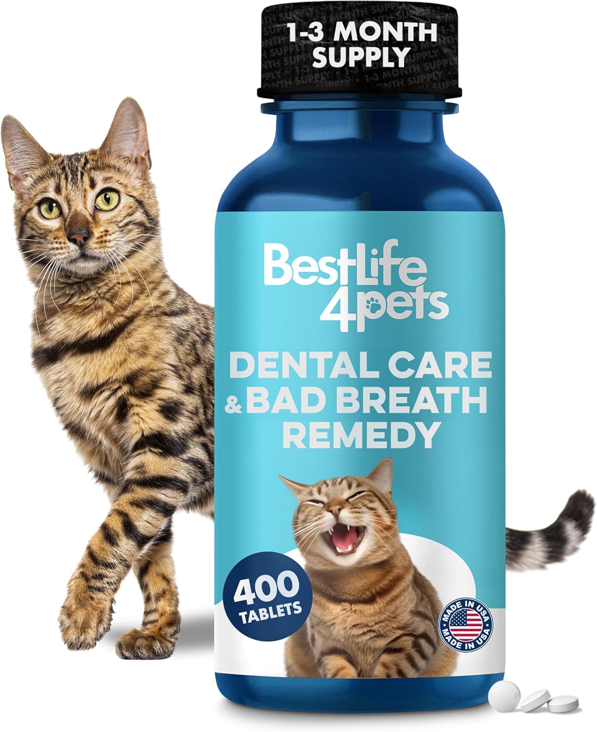 BestLife4Pets Cat Dental Care Supplement - 400 Pills