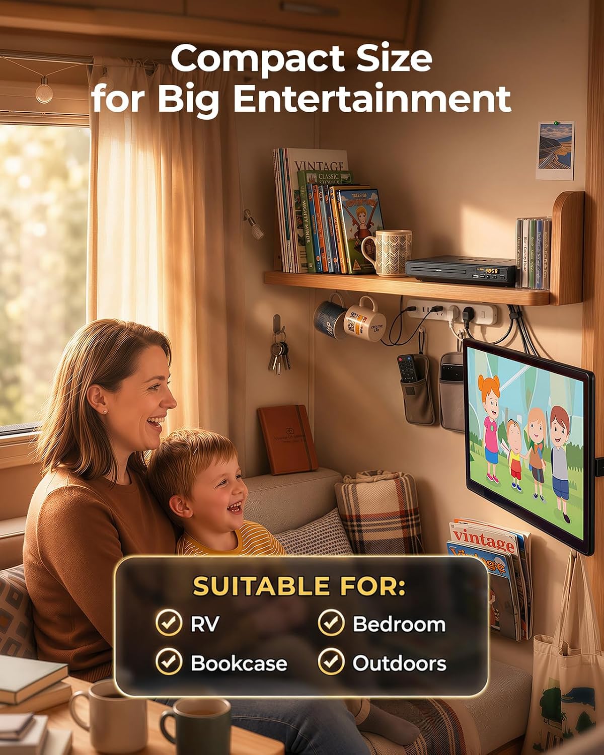 ELECTCOM PRO Region-Free DVD Player for TV with HDMI | Plays Regions 0-6 & Multi Formats, RCA Compact DVD/CD Player for Smart TV