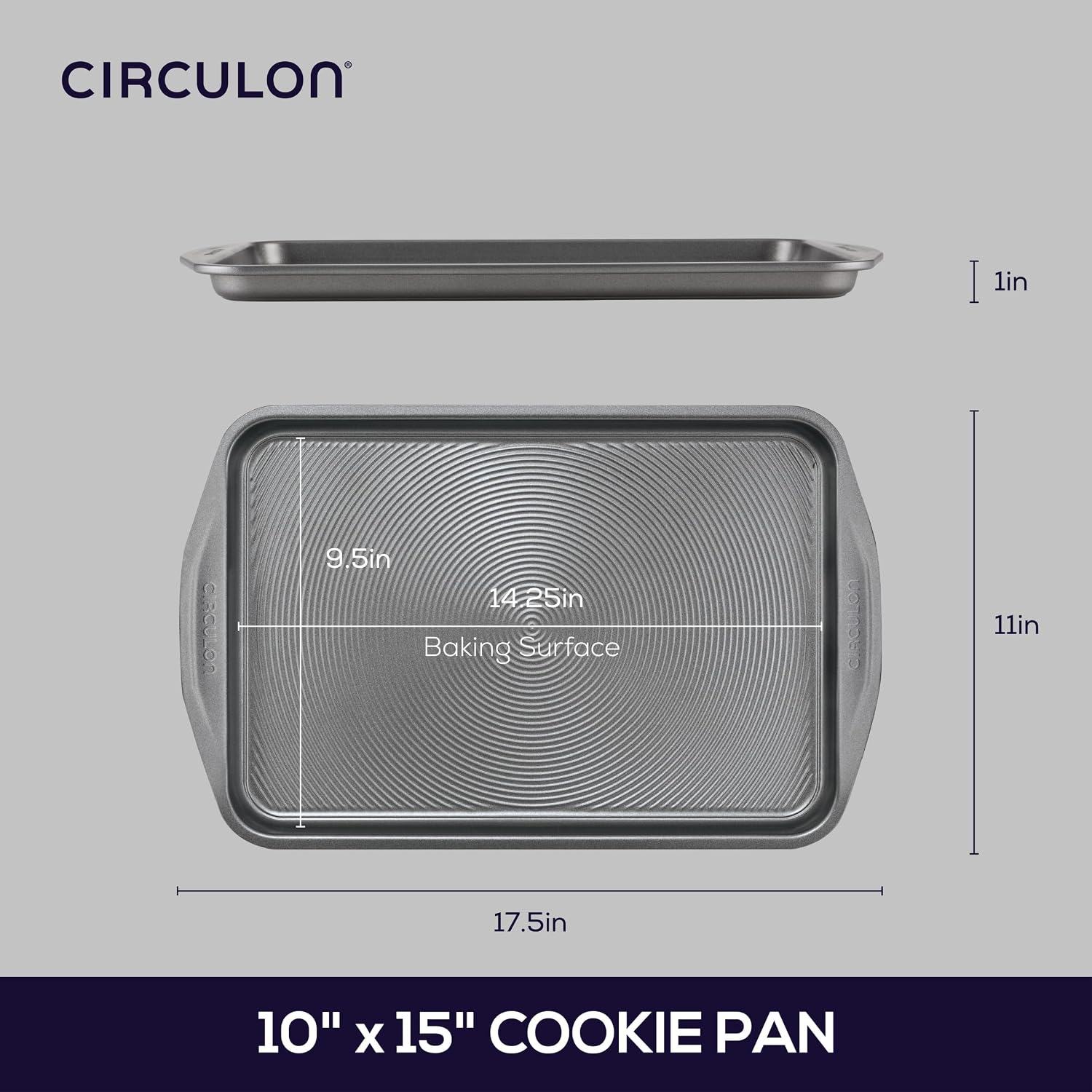 Circulon Nonstick Bakeware Set, Cookie Sheets for Baking Nonstick, 2-Piece, Gray