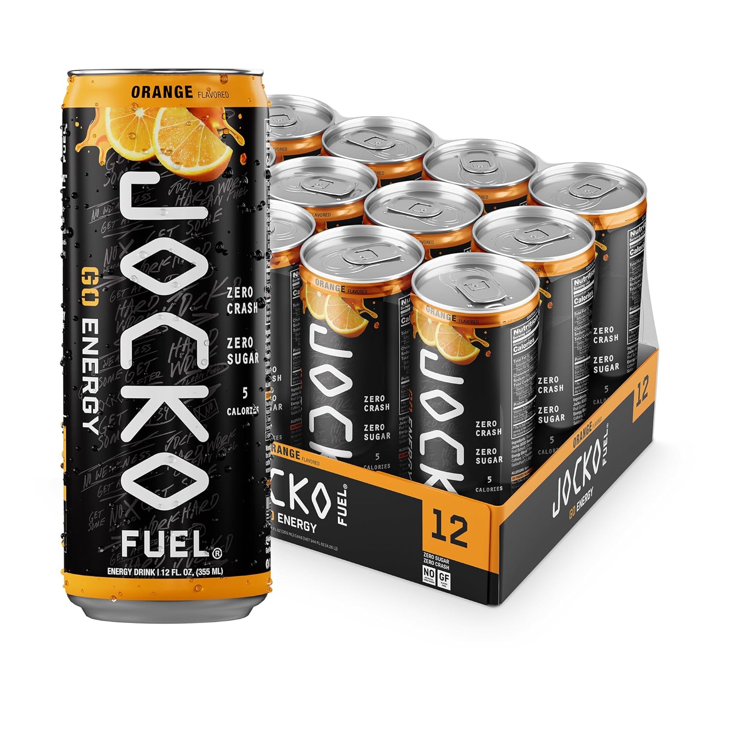 Jocko Fuel GO Energy Drinks, Sour Apple, 12 oz | 12 Pack