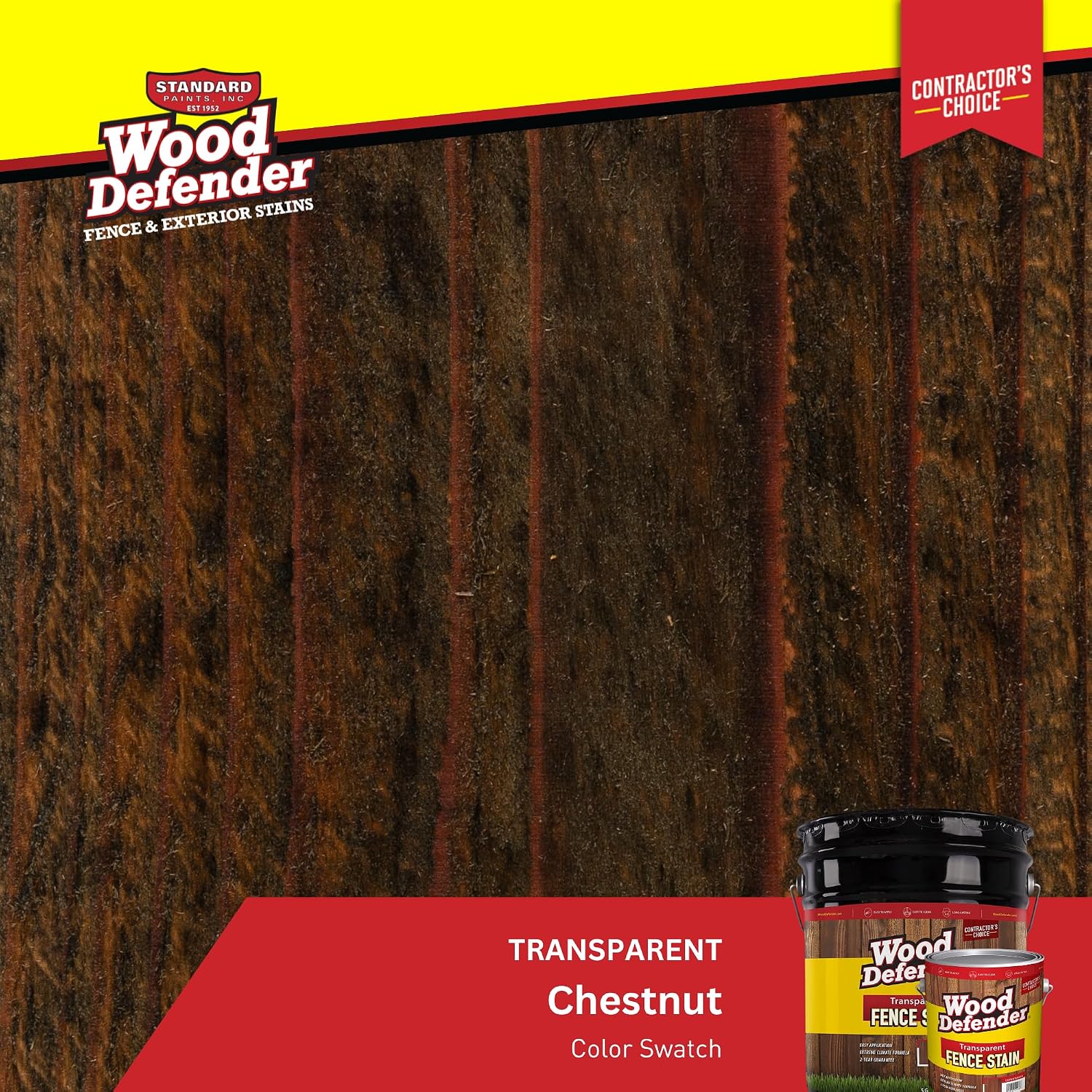 Wood Defender Transparent Fence Wood Stain and Seal in One, Oil-Based Penetrating Sealer, Professional-Grade, Long-Lasting, Weather-Resistant Protector, Redwood, 5-Gallon