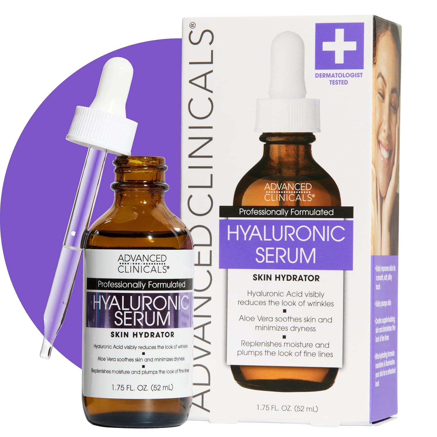 Advanced Clinicals Brightening Vitamin C Serum For Face With Glycolic Acid + Lactic Acid | Vitamin C Eye Serum Face Moisturizer For Improving Look Of Dark Spots & Uneven Complexion, 1.75 Fl Oz