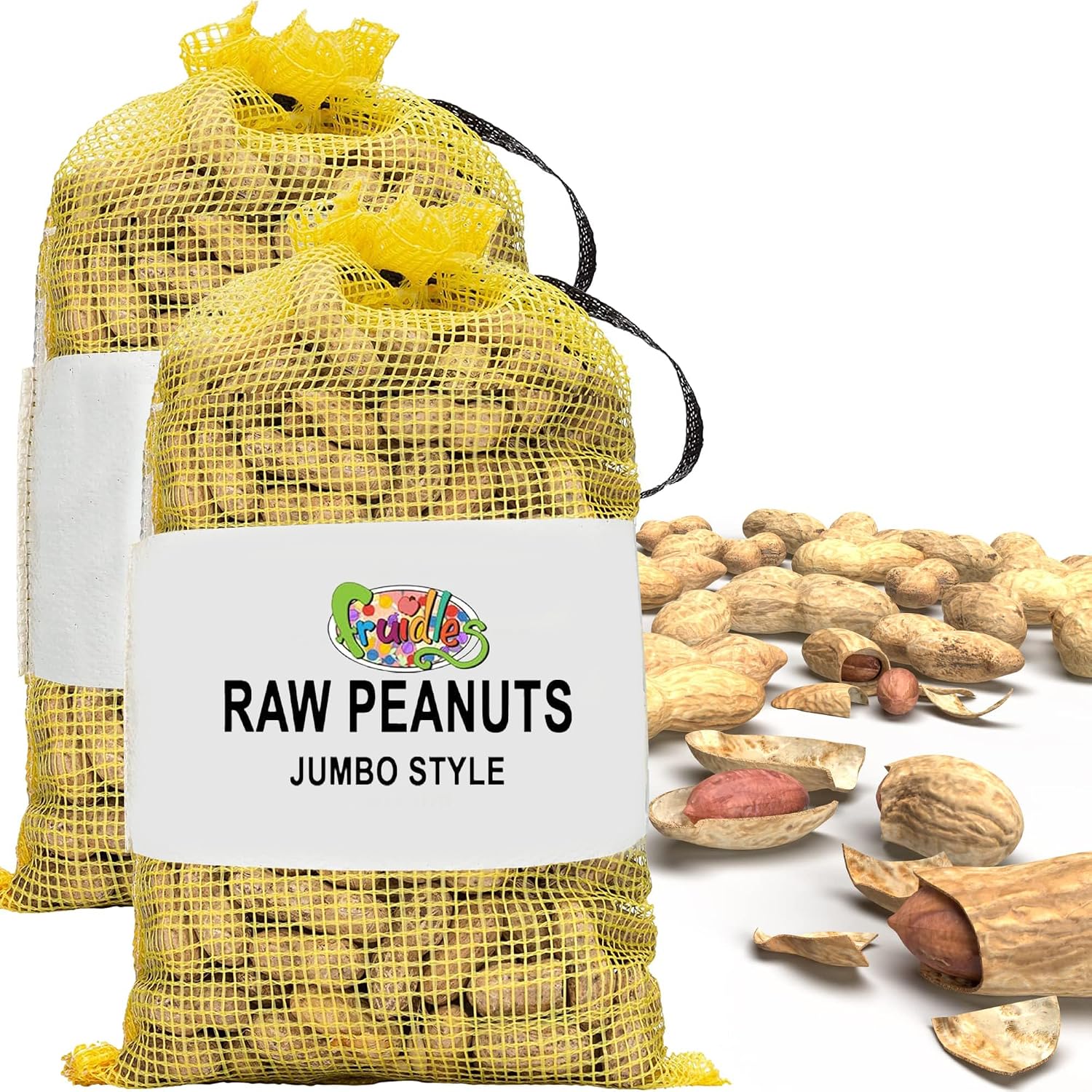 Fruidles Raw Peanuts, 2 Pound Bag Raw Peanuts in Shell, Great for Boiling, Squirrels Feed, Birds Feed and Wildlife