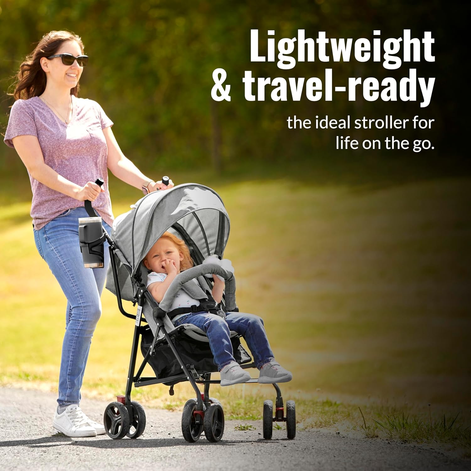 Dream On Me Vista Moonwalk Baby Stroller in Light Gray, Lightweight Infant Stroller with Compact Fold
