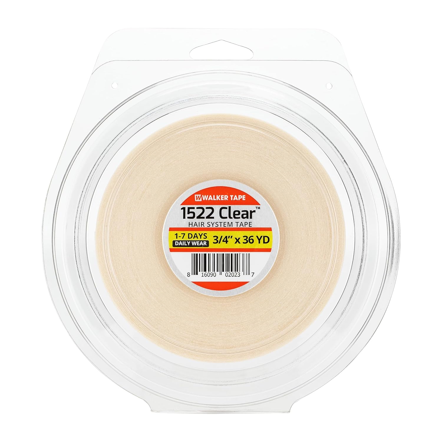 Walker Tape 1522 Clear Roll 3/4 x 36 Yards for Wig Installs, Lace Systems, Toupee Applications, Hair Tape Prep and Adhesive Strips Use Offering Hypoallergenic Comfort, Daily Wear Hold and Low Residue