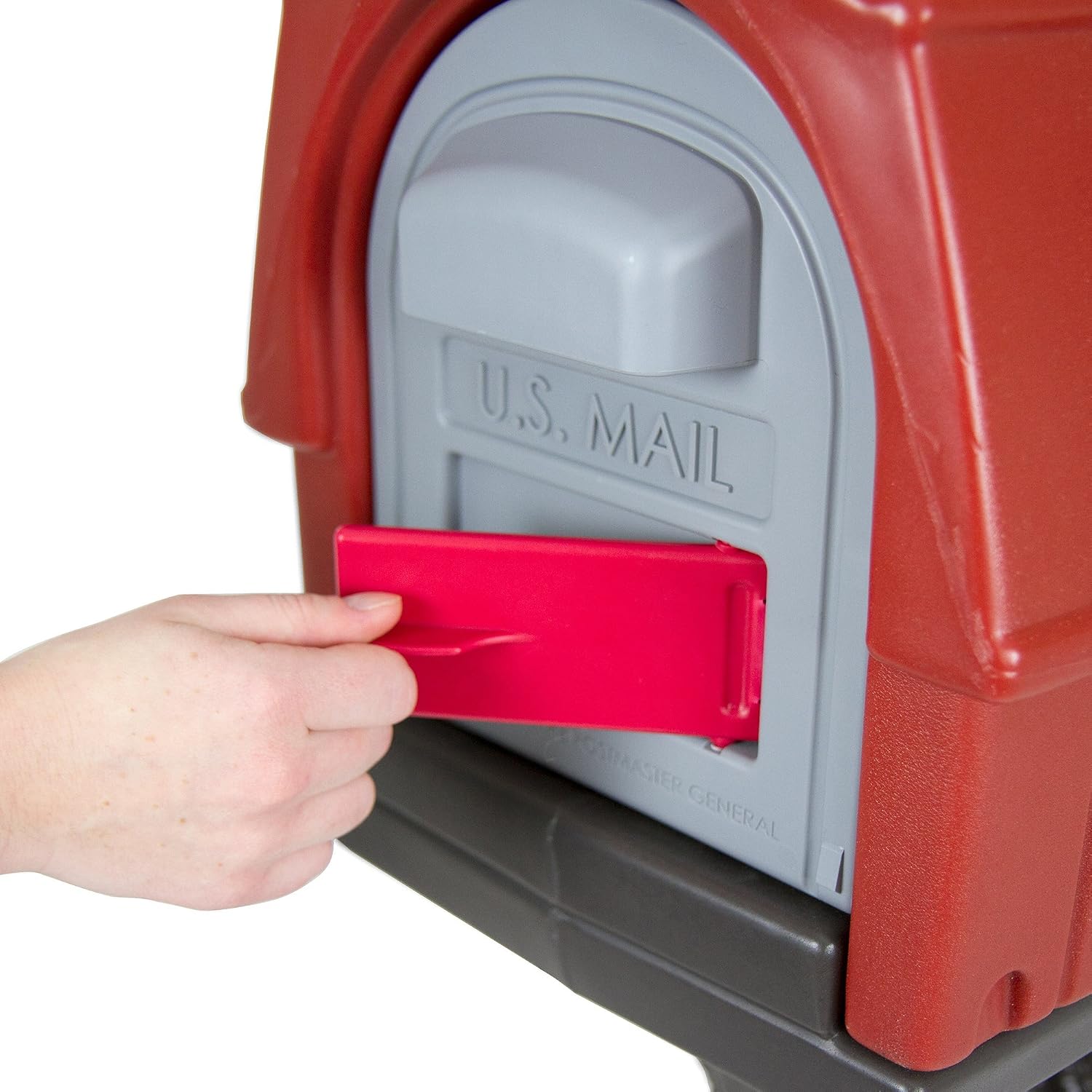 Simplay3 Rustic Home Plastic Residential Cabin Mailbox & Post Mount Combo Kit with 2 Access Doors - Sandstone, Made in USA