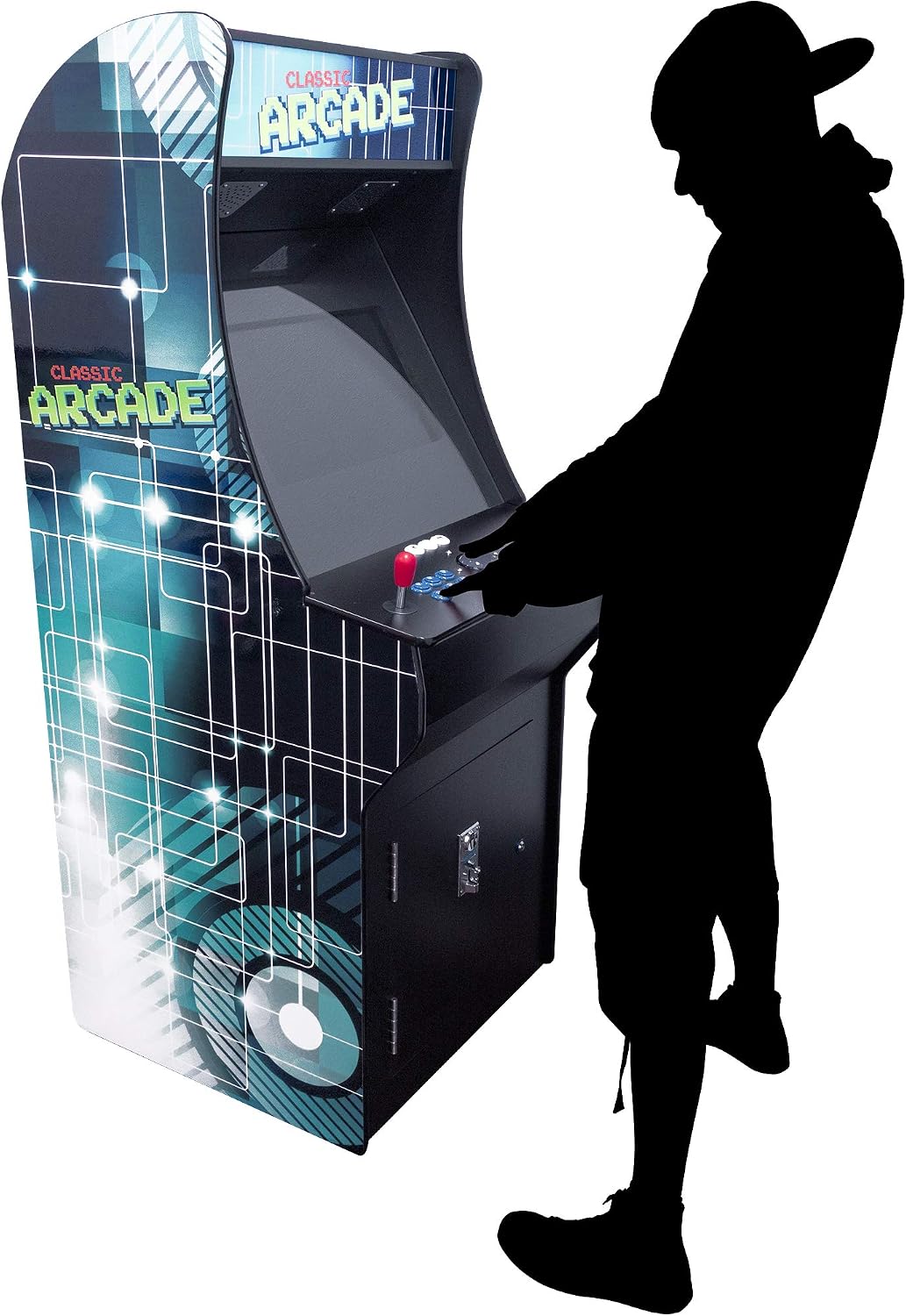 Creative Arcades Full Size Stand-Up Commercial Grade Arcade Machine | 2 Player | 3500 Games | 22" LCD Screen | 2 Sanwa Joysticks | Trackball | 2