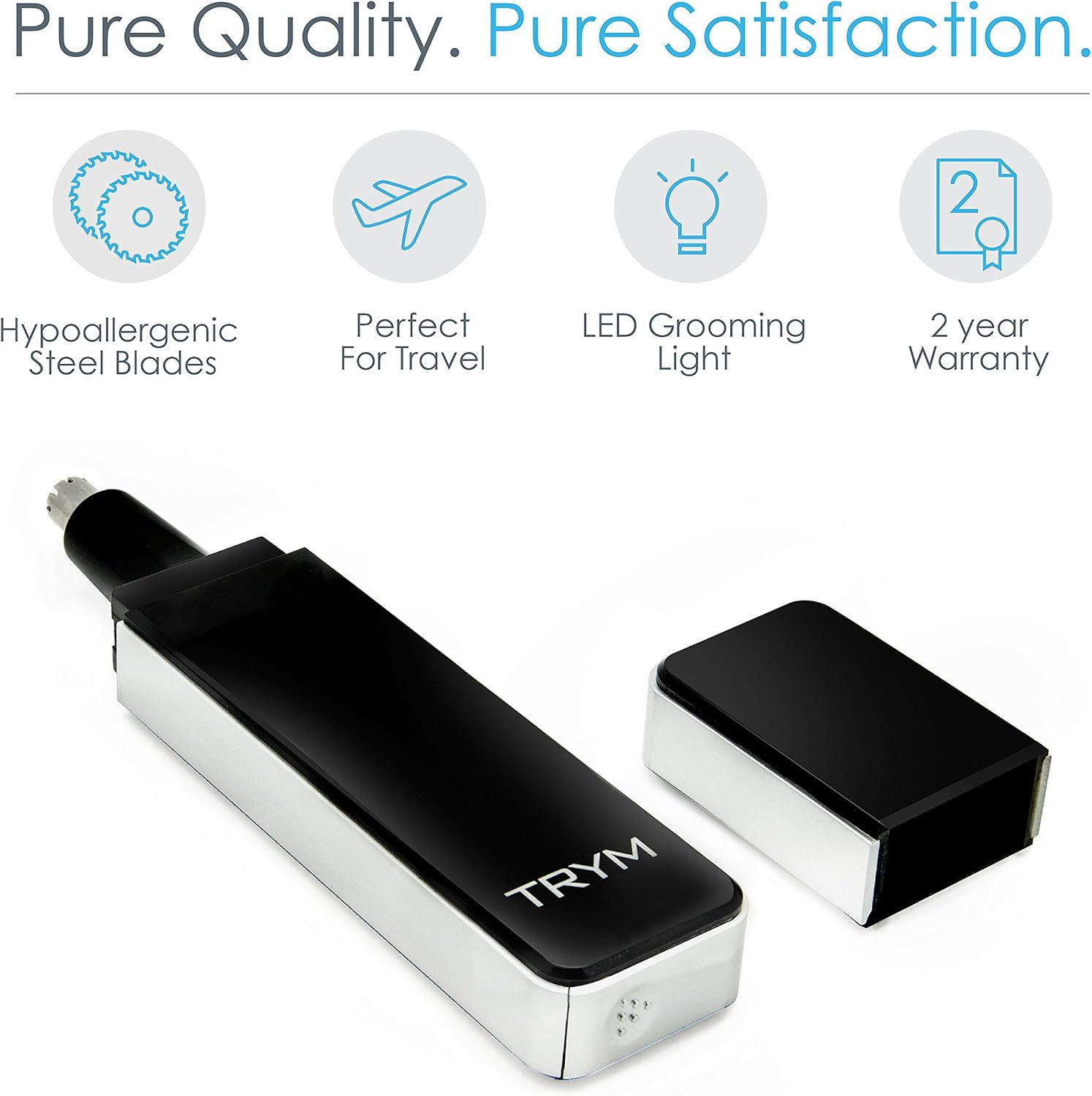 Pure Enrichment TRYM Nose Hair Trimmer with LED Grooming Light for Precision Trimming - Sleek and Premium Design Ideal for Trimming Your Nose, Ears