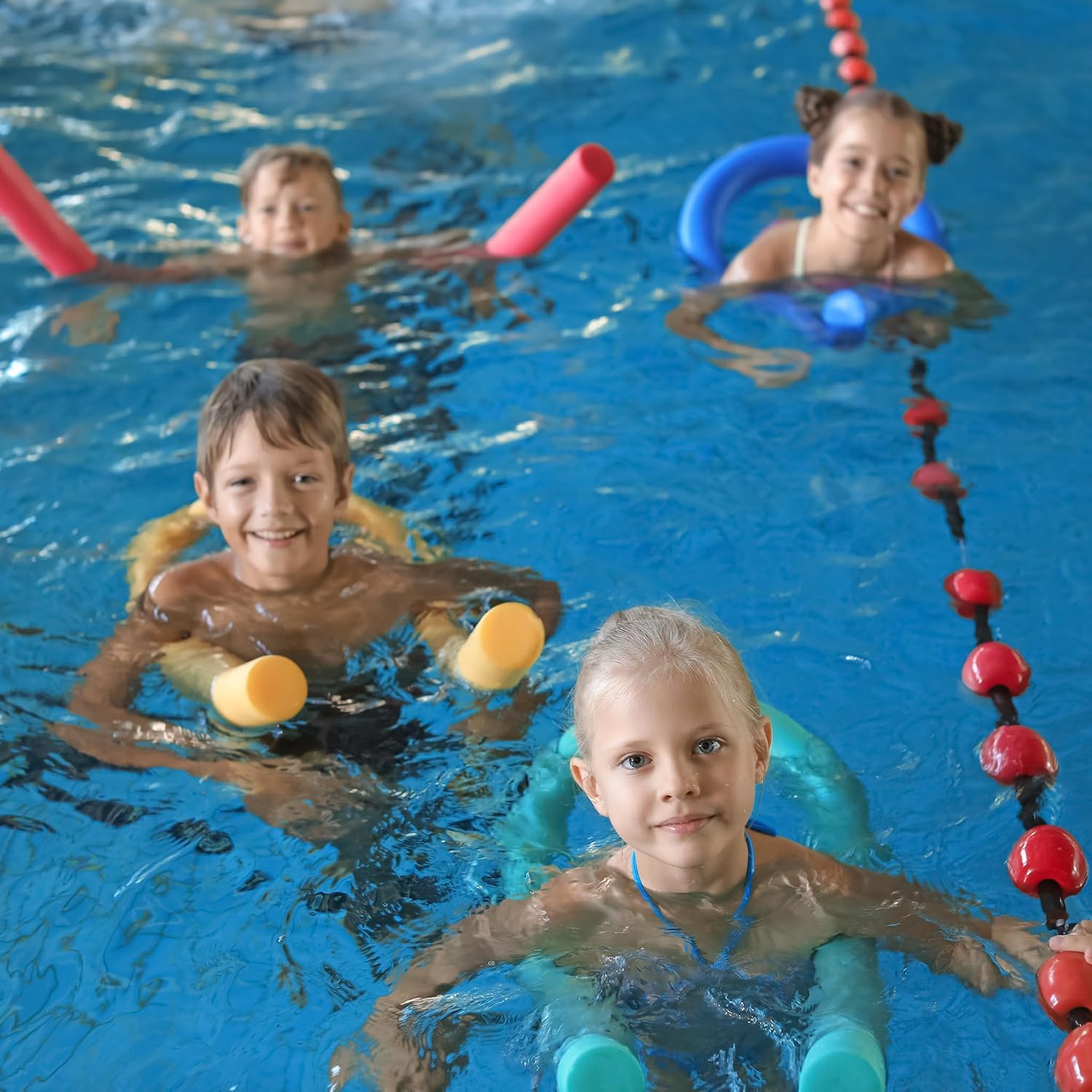 Oodles of Noodles Solid Deluxe Extra Long Pool Noodles - 3 Pack - Approx. 55 inch x 2.75 inch Durable Floating Foam Tubes - Premium Foam Noodle for Swimming, Crafts, Exercise, and Water Activities