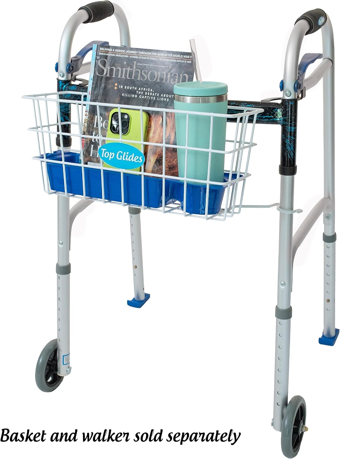 Heavy Duty Clear Plastic Insert/Tray/Cup Holder for Walker Basket