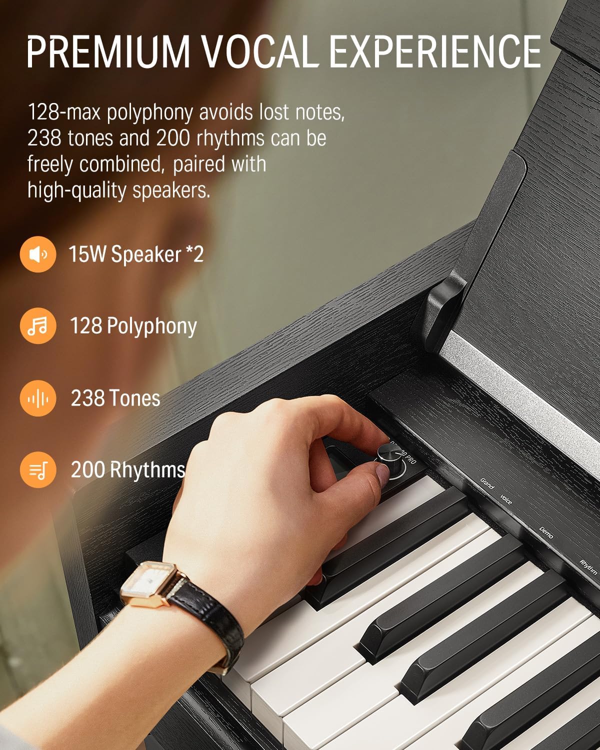 Donner DDP-90 Pro Digital Piano 88 Key Weighted Keyboard, Electric Piano Keyboard Full Size with Folding Cover, Three Pedals, Wireless MIDI Audio
