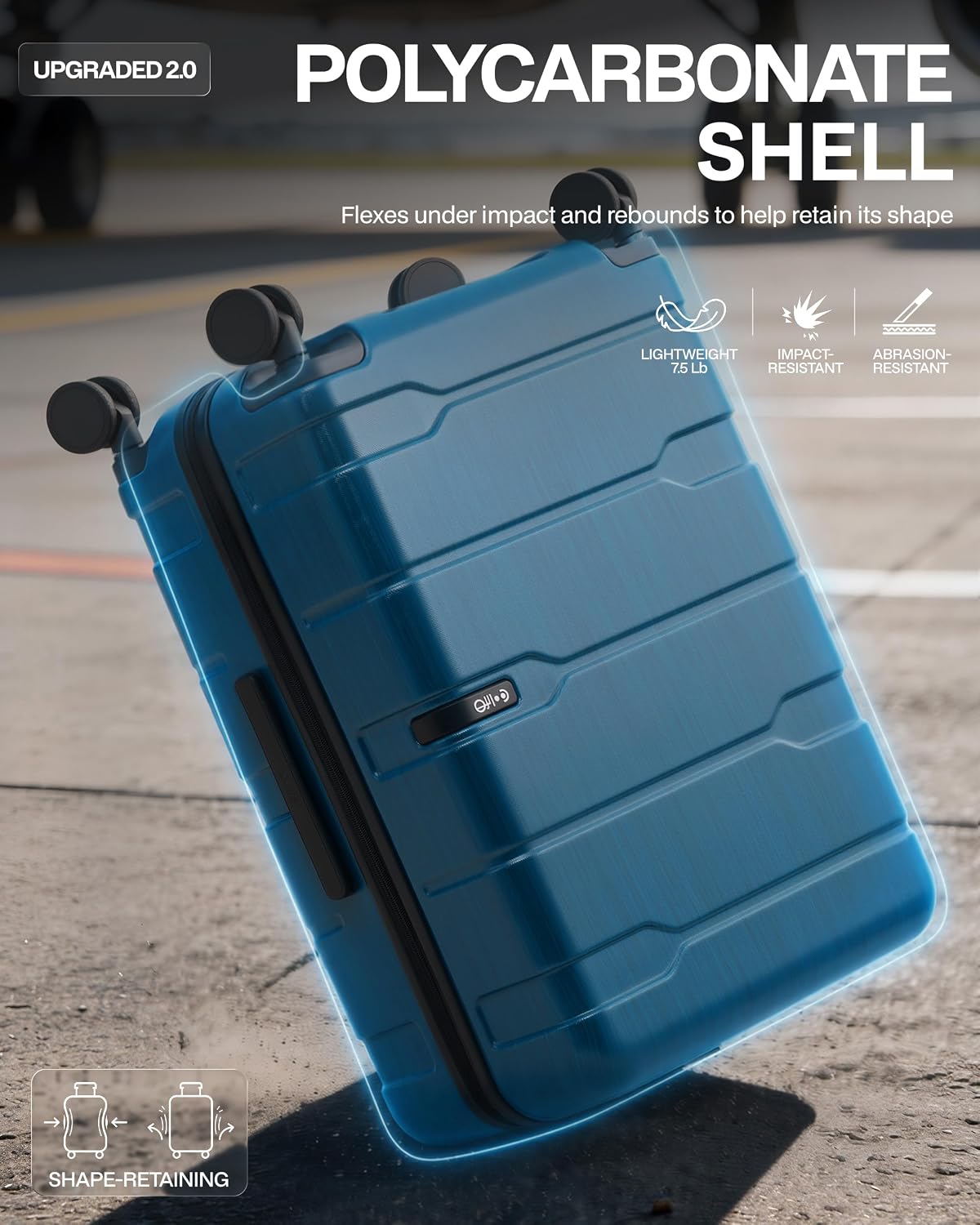 Coolife Medium Checked Luggage Hardside Suitcase with Spinner Wheels, 24in | Lightweight ABS+PC, Rolling Travel Suitcase with TSA Lock, Spinner Wheels, Durable Zipper, Charcoal