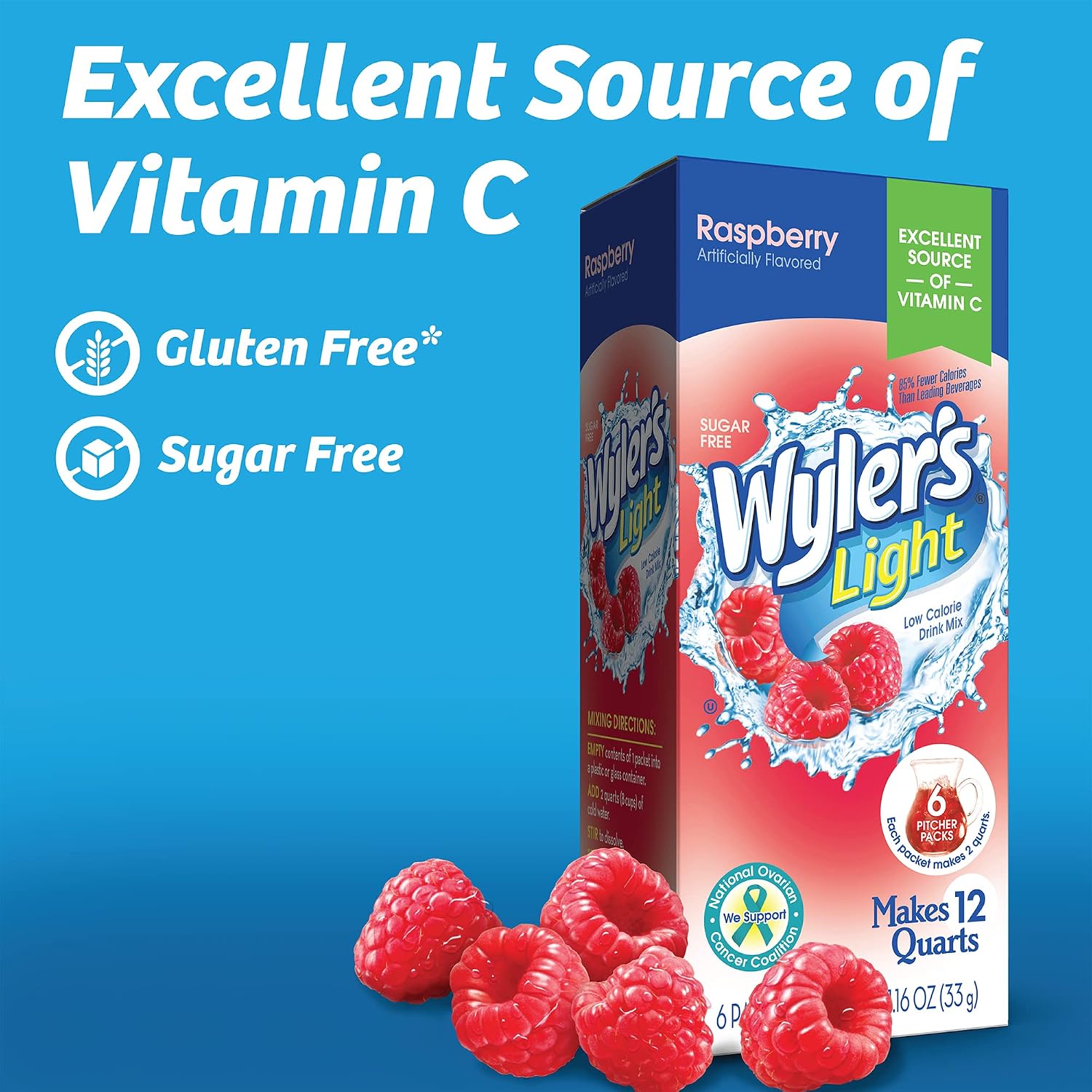 Wyler's Light Pitcher Packs Water Drink Mix, Fruit Punch, 6 Packets