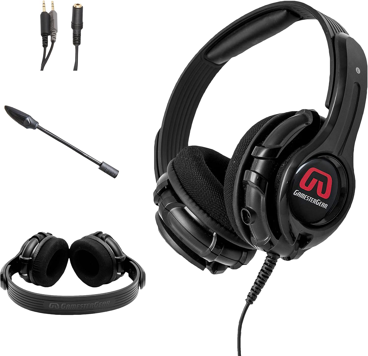 GamesterGear PC PS4 Xbox One Stereo Over-Ear Gaming Headset, Online Chat, Headphone with Detachable Micophone - iPad Mobile Tablet Mac