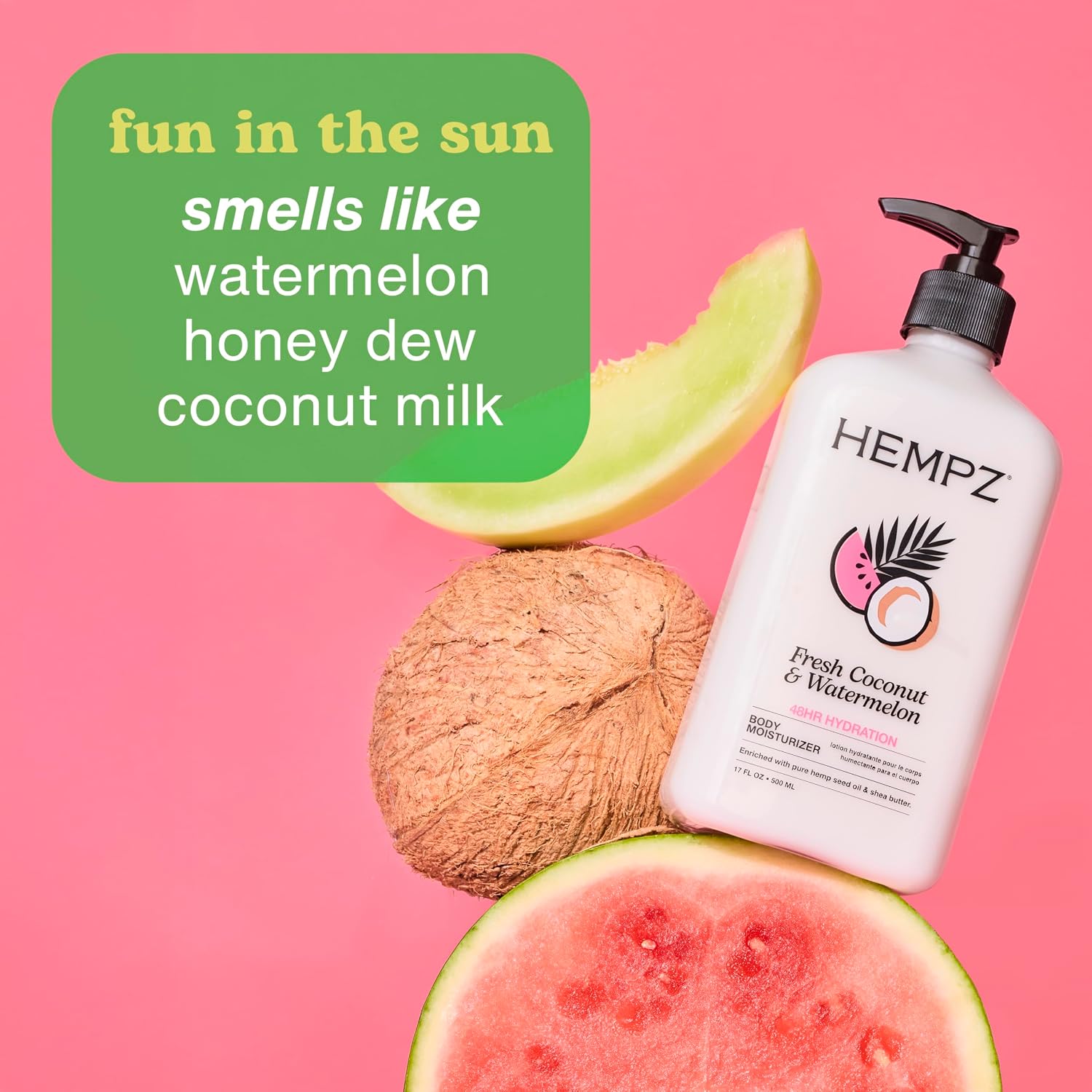 HEMPZ Body Lotion - Sweet Pineapple and Honey Melon - Daily Moisturizing Cream - 17oz