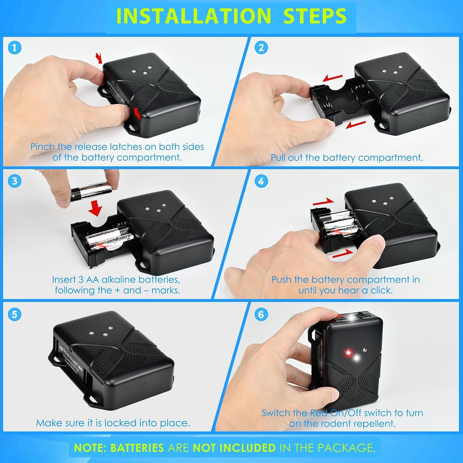 Battery Operated Ultrasonic Under Hood Rodent Repellent for Car Engines