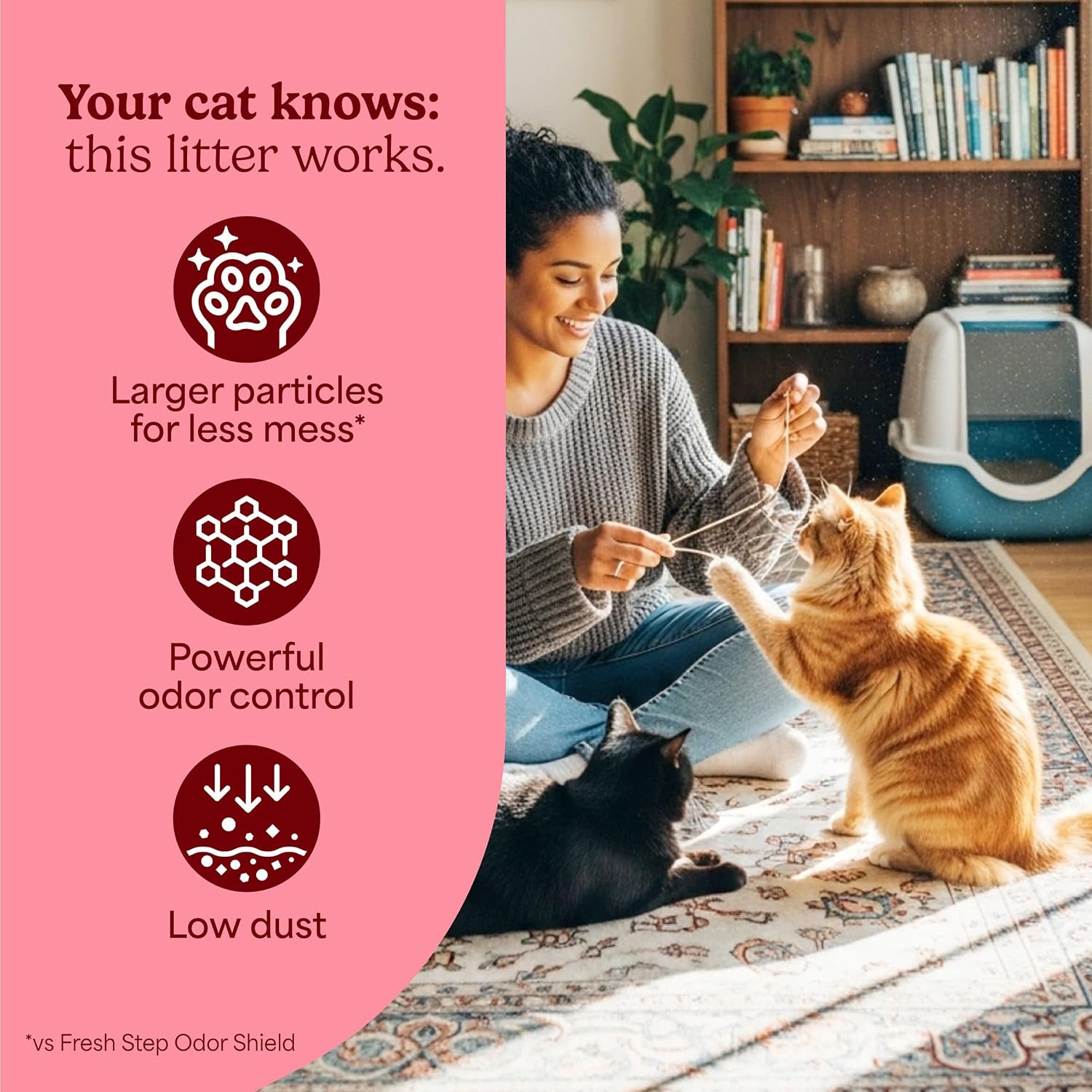 Fresh Step Advanced Clean Paws Multi Cat Clumping Cat Litter, 18.5 lb, 2 Pk