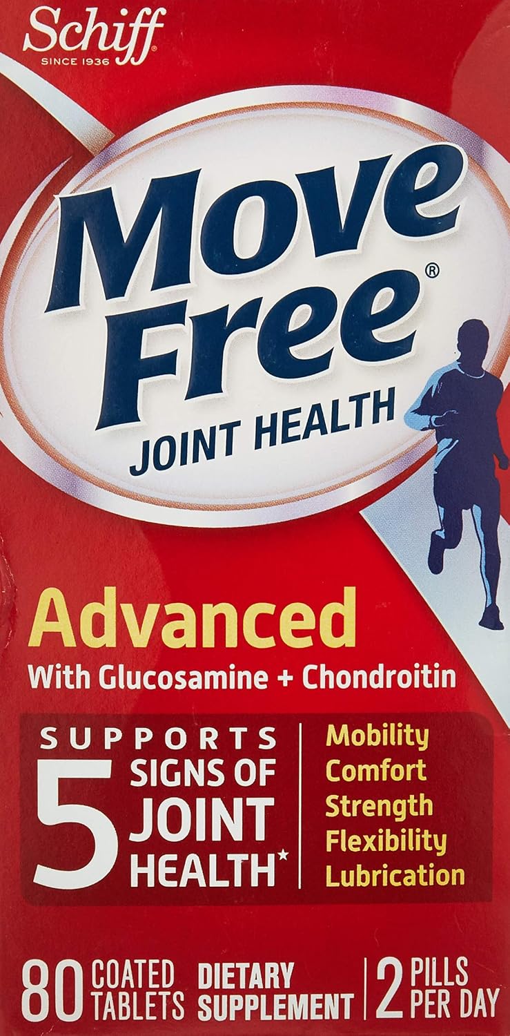 Schiff Move Free Advanced, Joint Health Supplement with Glucosamine and Chondroitin, 80 Count