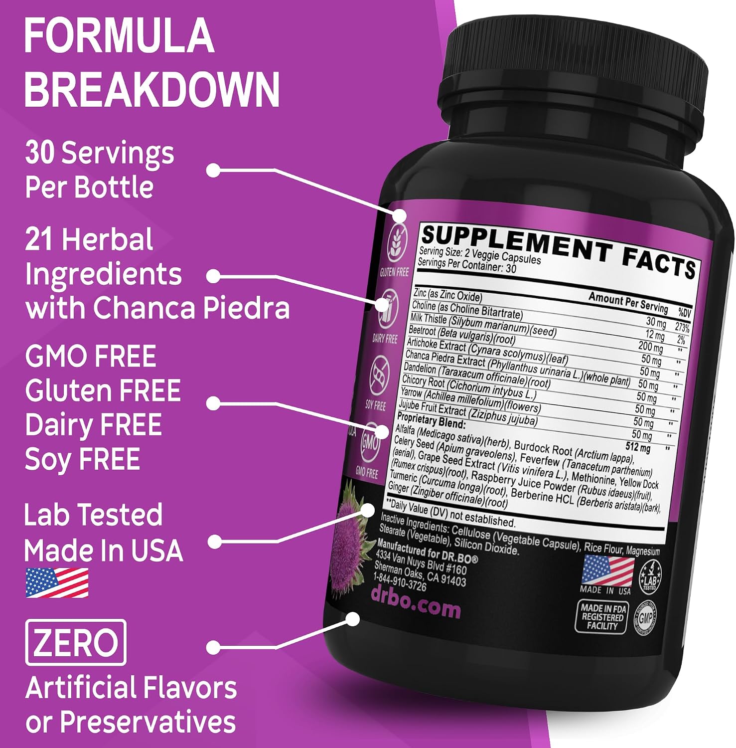 Liver Cleanse Detox Support Supplement - Complete Health Repair Pills with Artichoke, Berberine