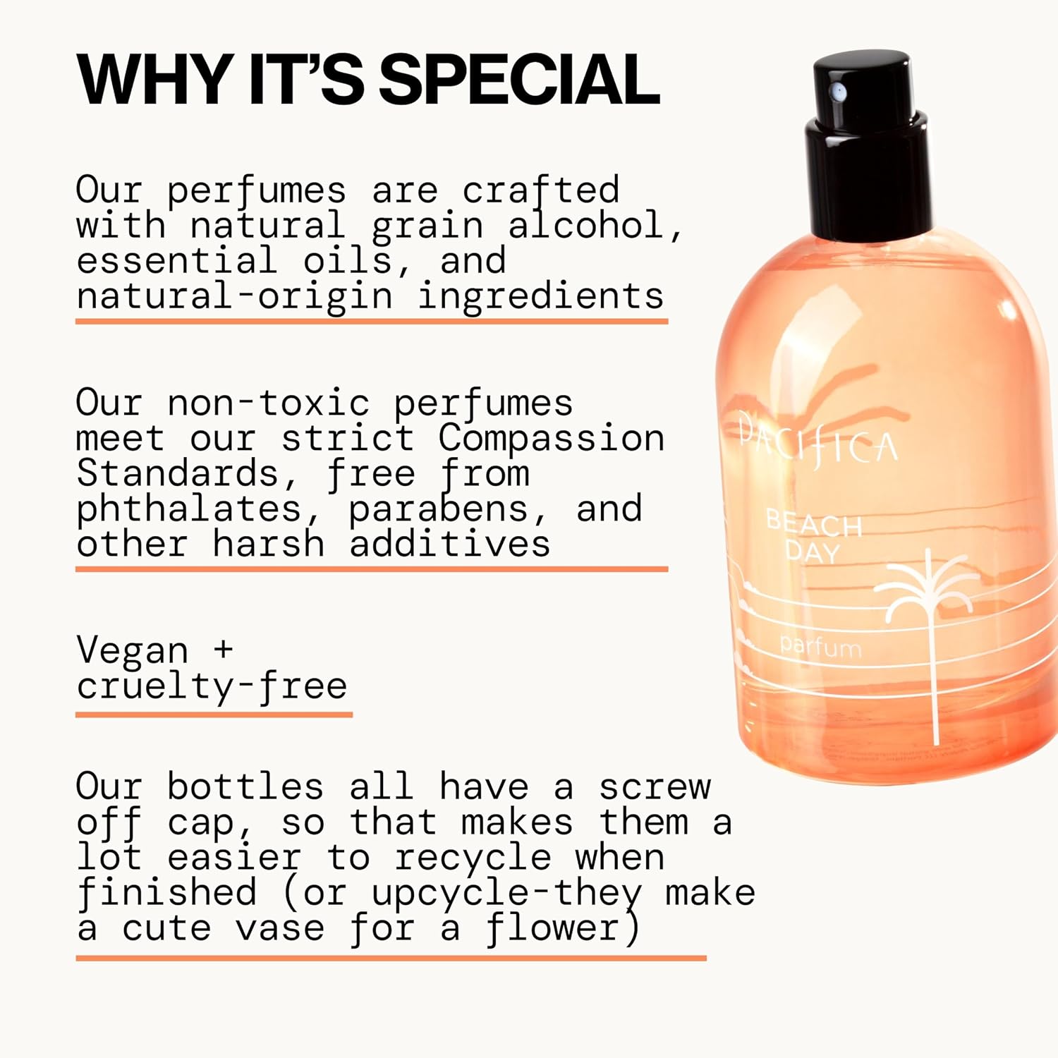 Pacifica Tuscan Blood Orange Perfume Spray for Women - Vegan, Cruelty-Free, Made in USA