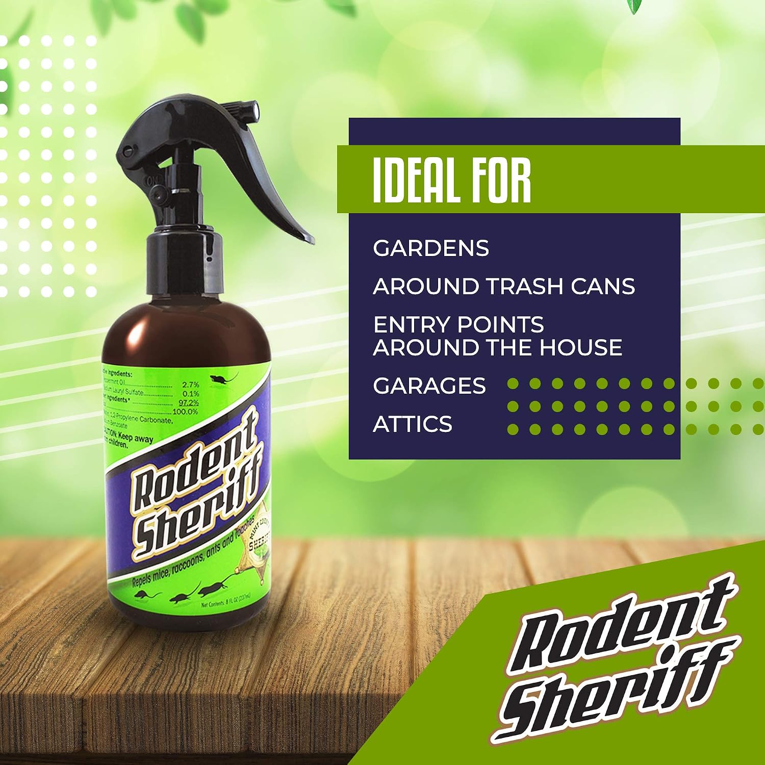 Peppermint Oil Repellent | Fast Acting Pest Control Spray | Repels Mice, Racoons, Ants, and More