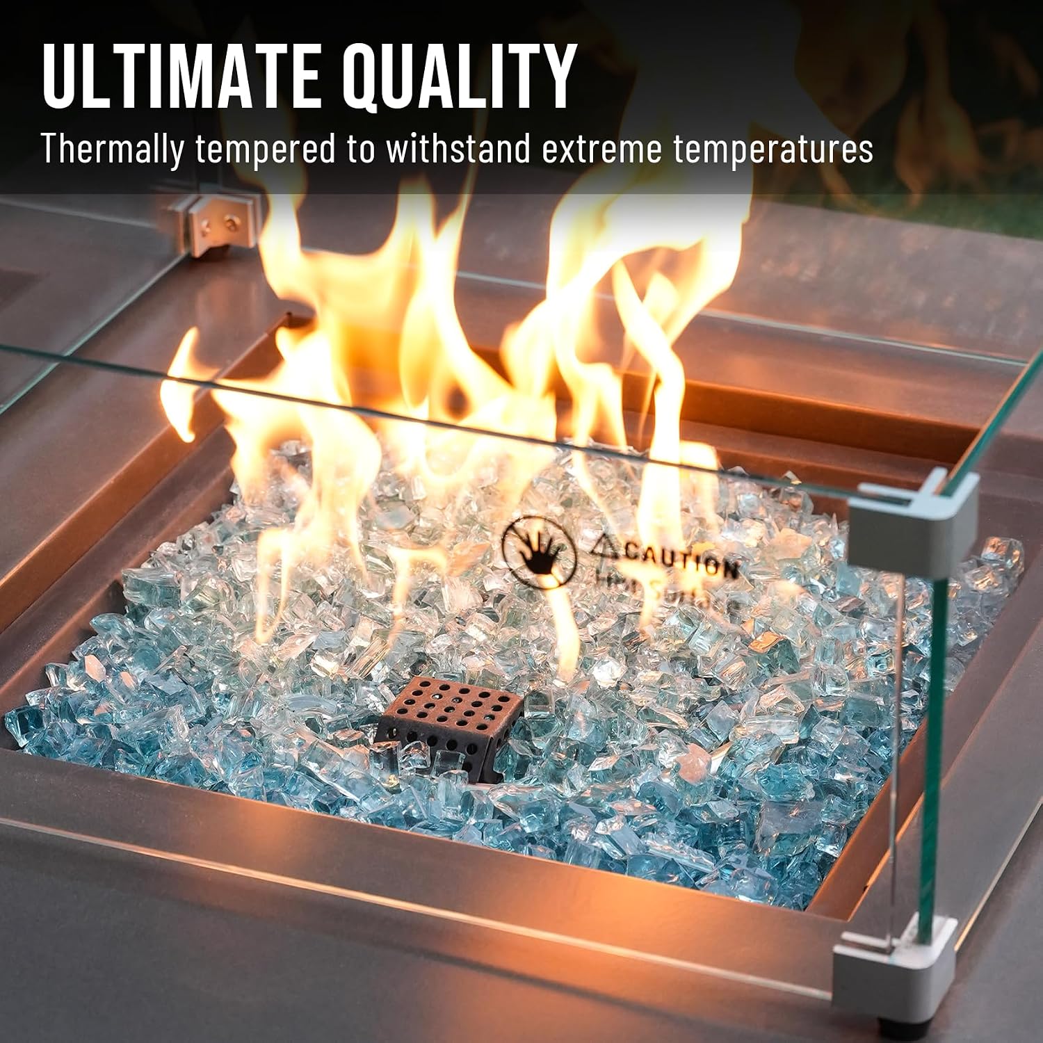 Skyflame 1/4" Pacific Blue Regular Fire Glass for Fire Pit Fireplace
