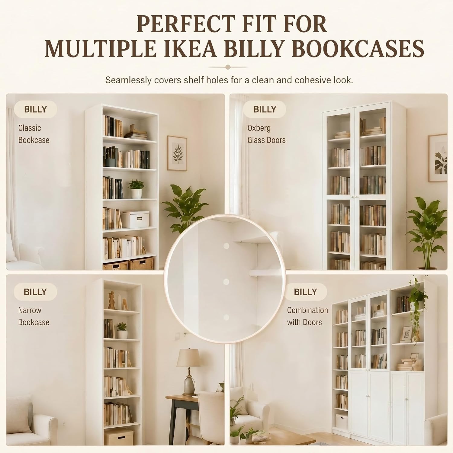 240 Pcs White Hole Plugs Covers Caps Compatible with IKEA Kallax Bookcase Cabinet Shelving 3.5mm Furniture Hole Fillers Compatible with Billy Bookshelf for a Seamless Built in Look