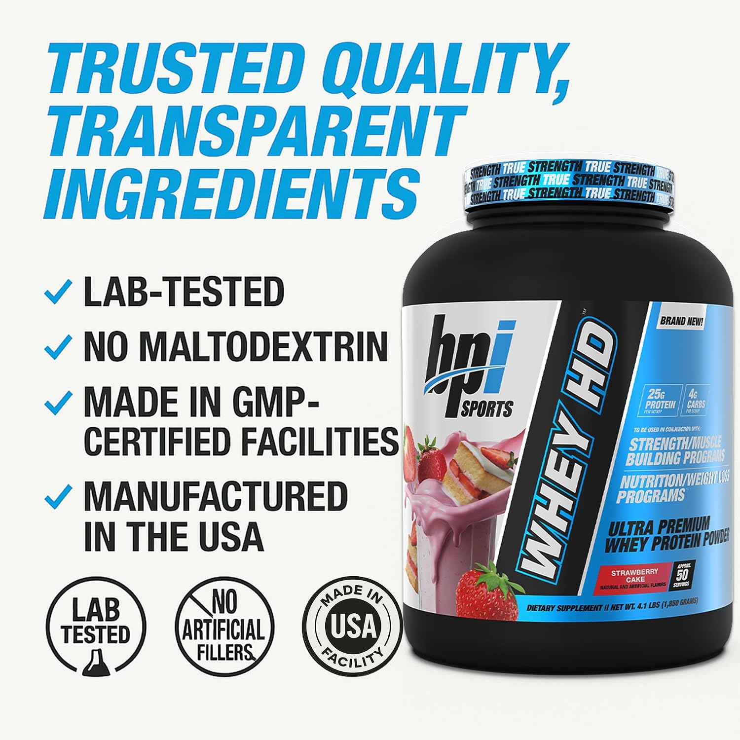 BPI Sports Whey HD Ultra Premium Protein Powder Isolate | Workout Whey Protein Powder For Men & Women for Muscle Gain | Milk Protein Concentrates | Chocolate Cookie/ Vanilla Caramel, 4.07 Pound