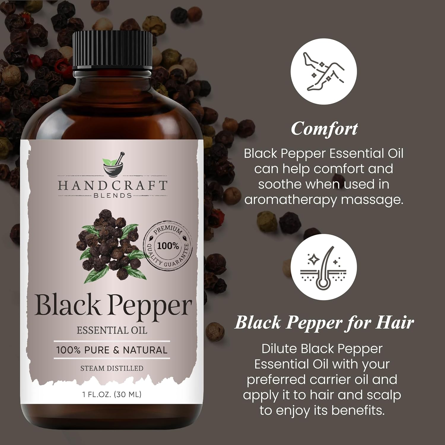 Handcraft Blends Peppermint Essential Oil – Huge 4 Fl Oz – 100% Pure and Natural – Premium Grade Essential Oil for Diffuser and Aromatherapy, Skin, Massage, Candle and Soap Making Fragrance
