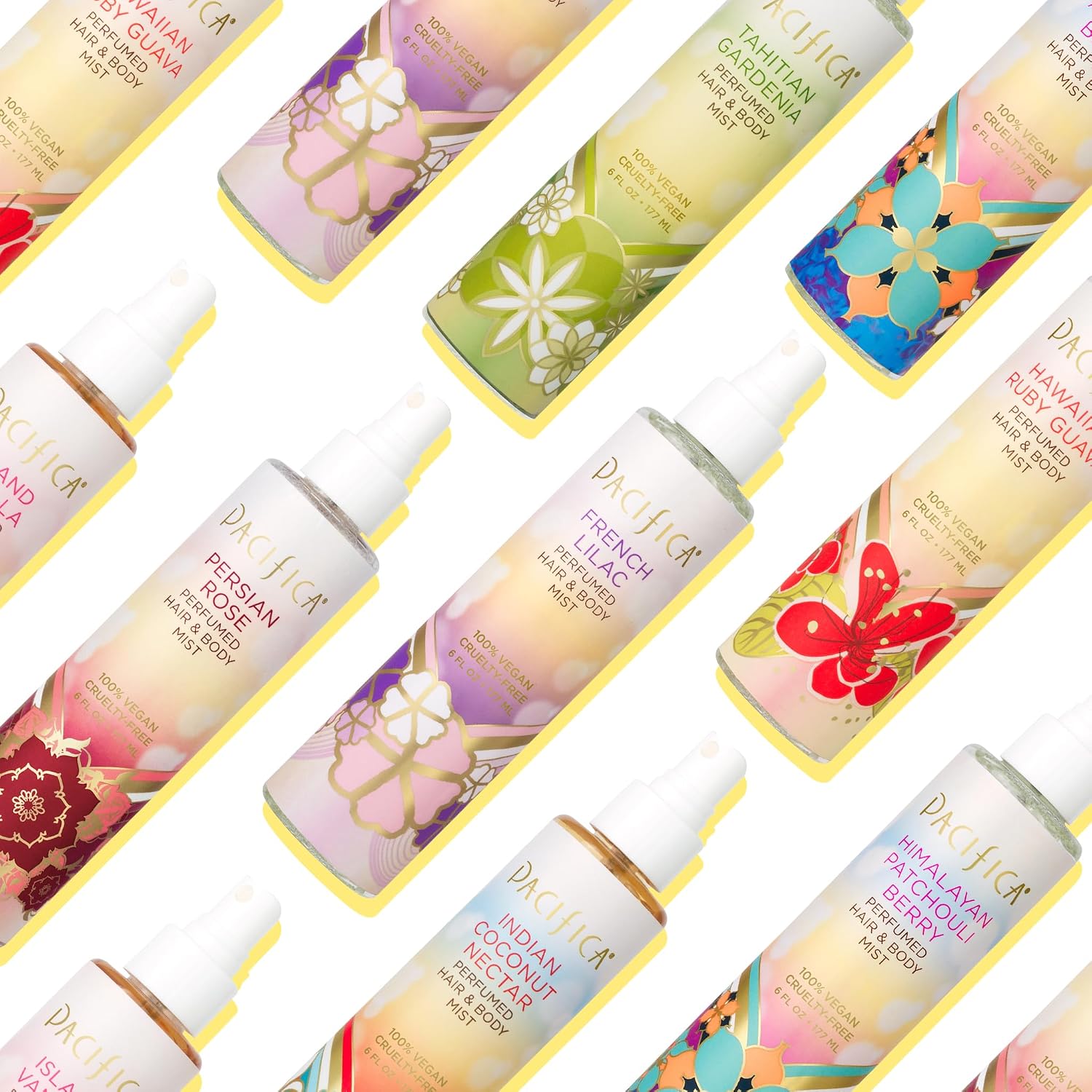 Pacifica Island Vanilla Hair Mist Perfume and Full Body Spray for Women - Fragrance Spray for A Mood-Lifting Experience, Paraben-Free, Clean Beauty No Alcohol, Vegan & Cruelty-Free, 6 oz oz