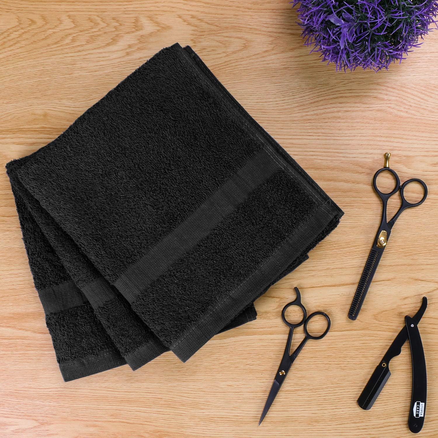 Utopia Towels Salon Towels, Pack of 24, 16x27 in, 100% Cotton, White | Highly Absorbent Lightweight Cotton Salon Towels for Hand, Gym & Beauty Care - Soft, Ideal for Spa & Home Hair Care