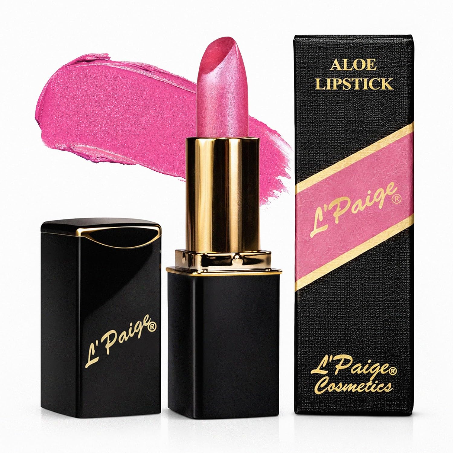 L’Paige Rosy Pearl Lipstick | Sheer Neutral Rose Lip Color | Aloe Vera Moisturizing Formula | Long-Lasting Hydrating Finish | Soft Silvery Pink Shade L56