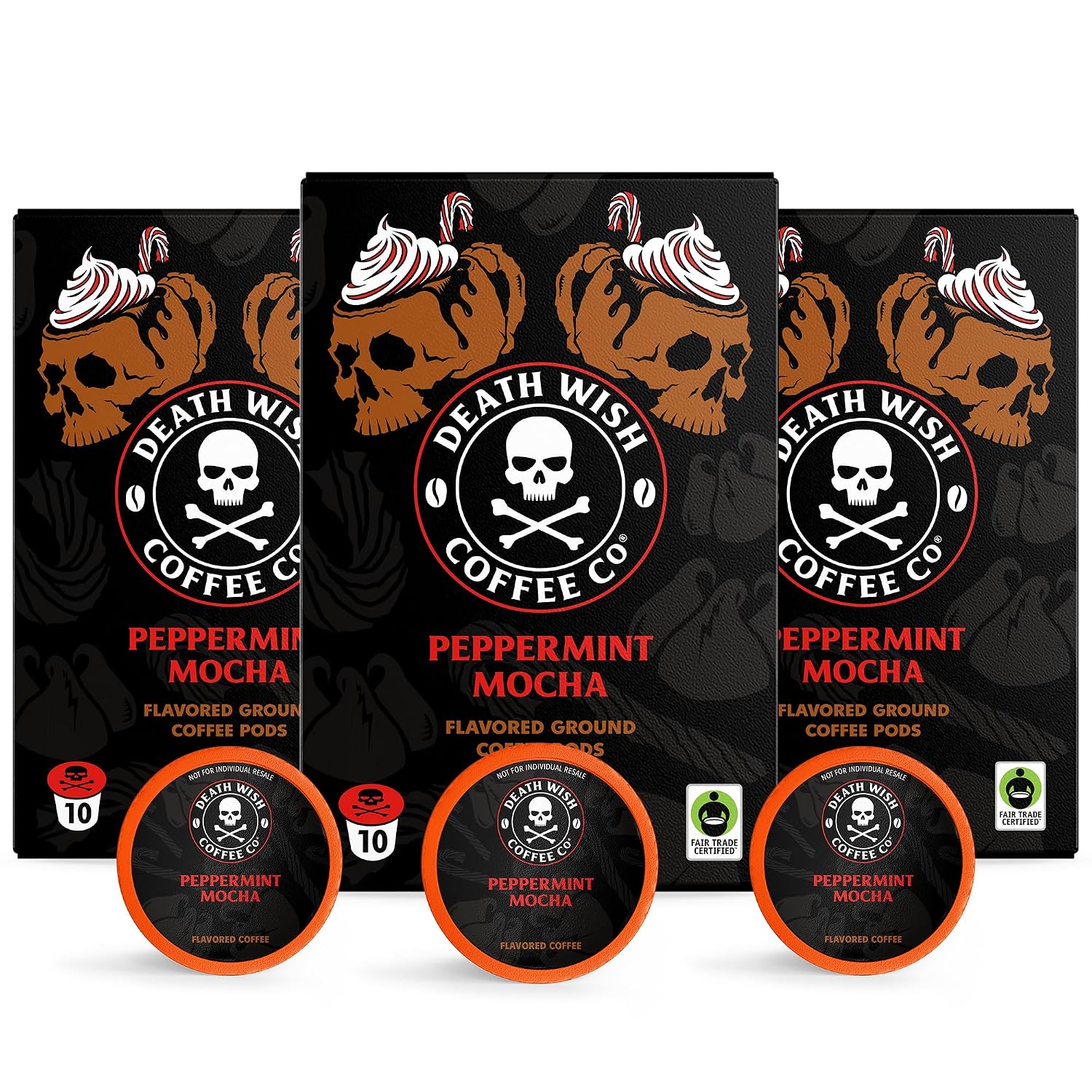Death Wish Coffee Dark Roast Single Serve Coffee Pods, Organic, 50 Count | Fair Trade Arabica & Robusta, Baker's Chocolate & Cherry Notes, Low Acidity, Heavy Smooth Body, Bold & Intense