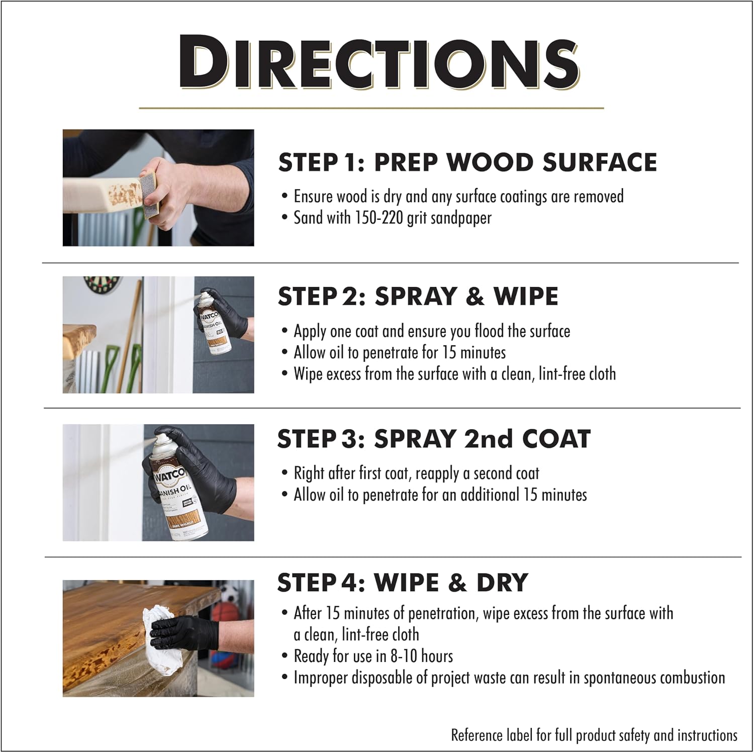 Watco 65351 Danish Oil Wood Finish, Pint, Black Walnut