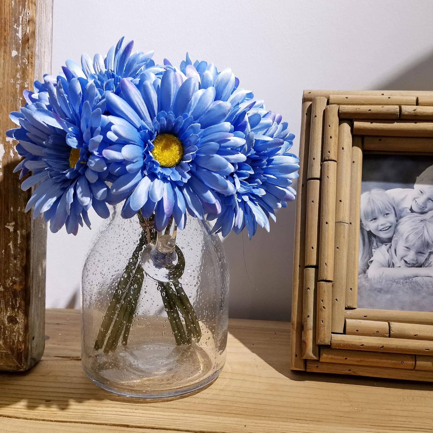 TOPIA Artificial African Daisies Flowers African Daisy Silk Flowers Artificial Gerbera Daisies Pack of 10 (Yellow)