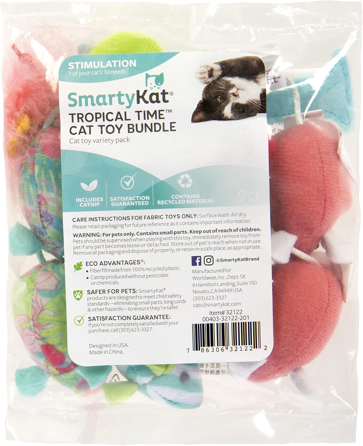 SmartyKat (16 Set Bundle) Birthday Bash Variety Pack Catnip Cat Toys - Multi Color, Set of 16