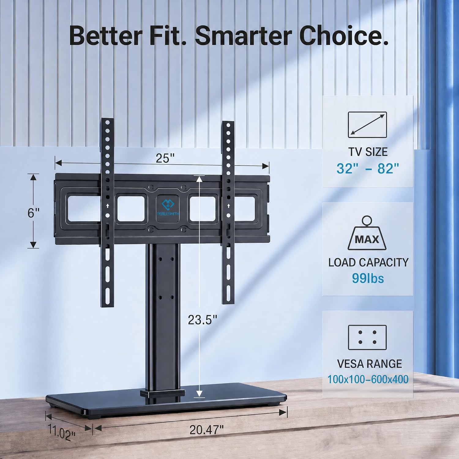 PERLESMITH Universal TV Stand Legs for 37-78 inch TVs to 99lbs with Mount