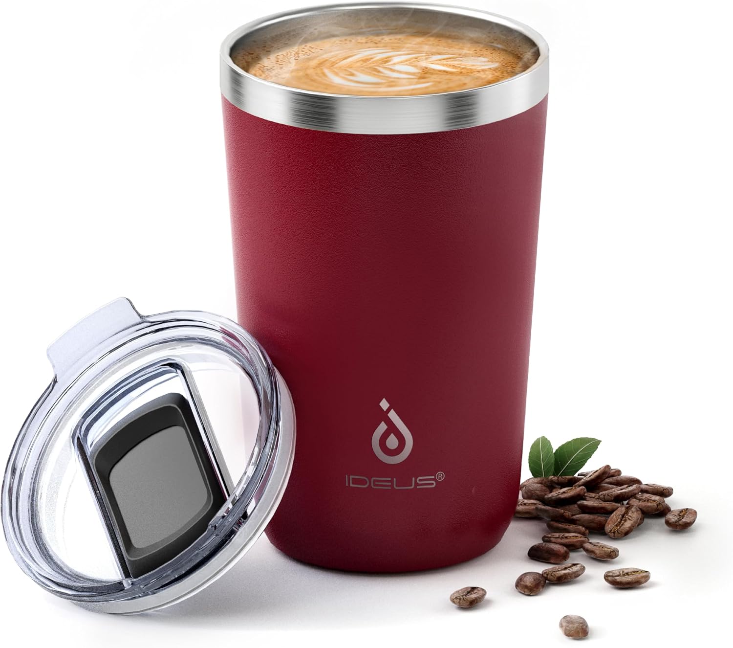 Ideus 20 oz Tumbler, Travel Coffee Mug with Splash Proof Sliding Lid, Double Wall Stainless Steel Vacuum Insulated Coffee Mug for Home and Office