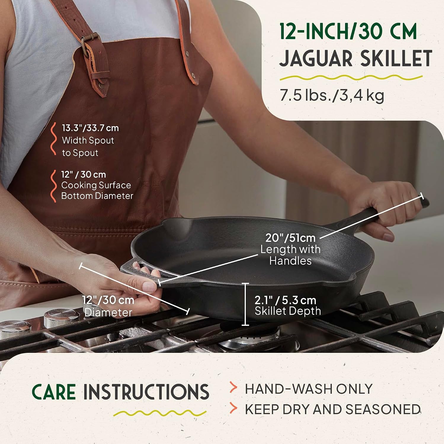 Victoria 10-Inch Cast Iron Skillet, Pre-Seasoned Cast-Iron Frying Pan with Long Handle, Made in Colombia | Pan with Long Handle, Made in Colombia