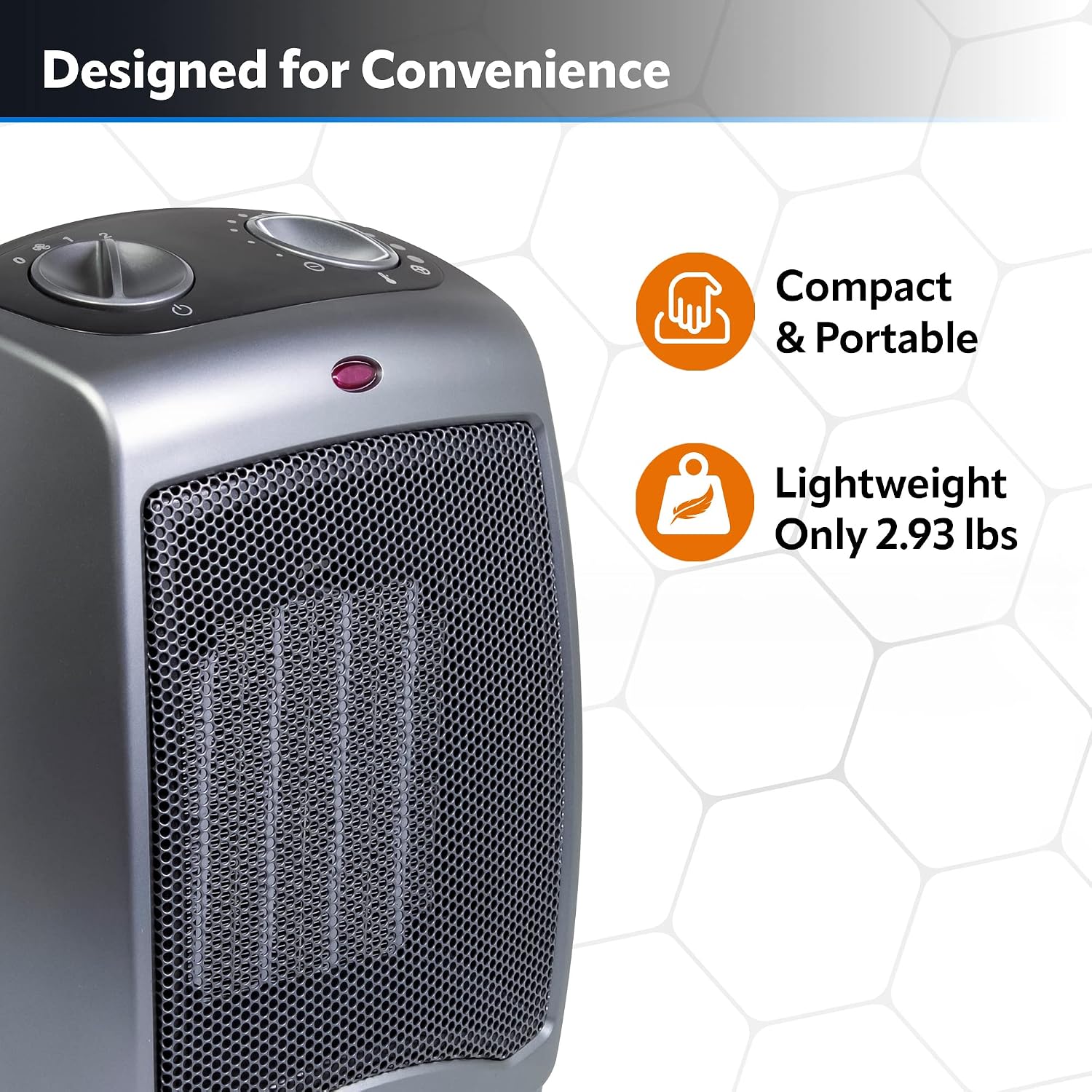 Lasko Portable Indoor Ceramic Space Heater - 9” - 754201 - Dark Gray