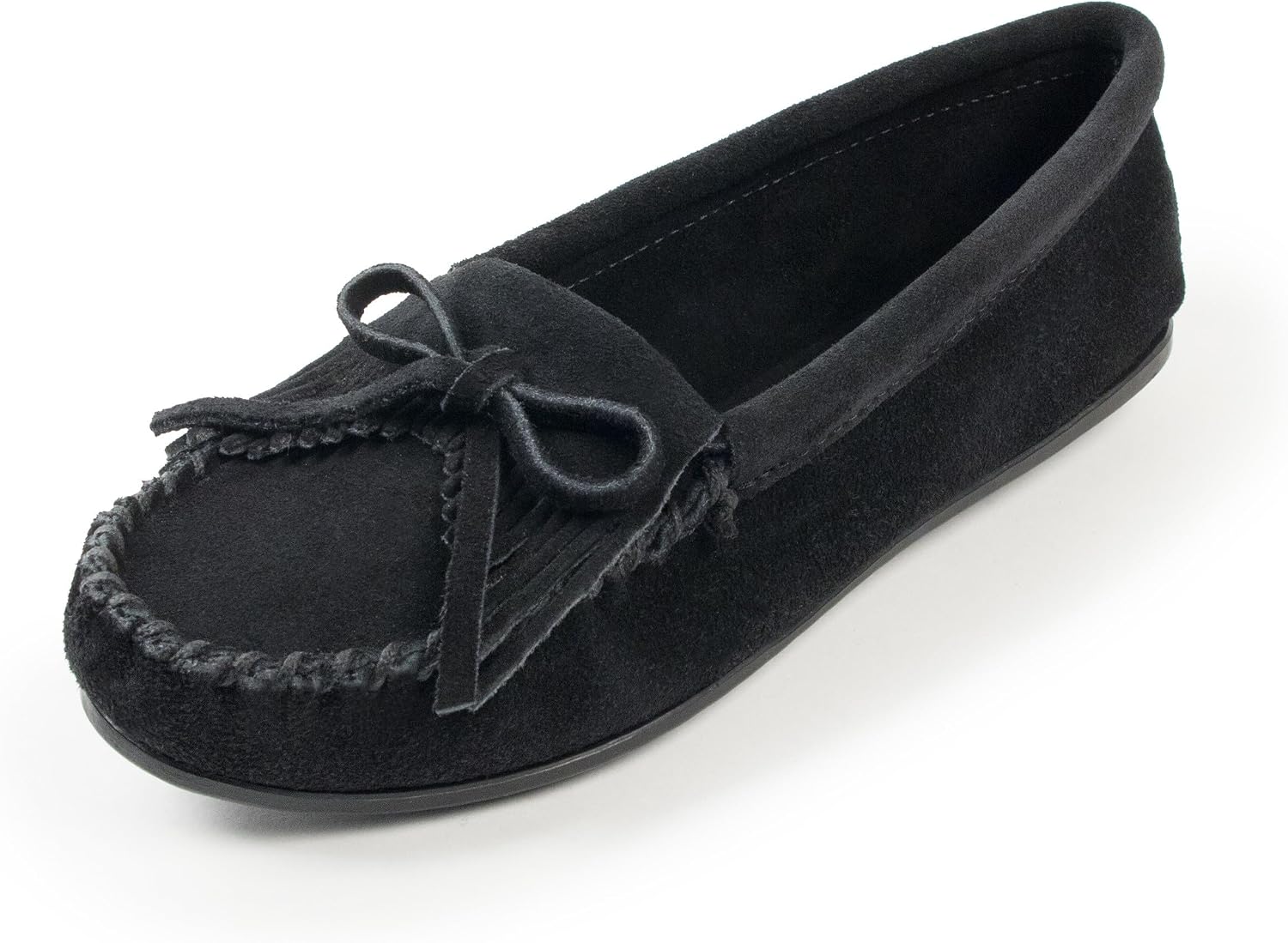 Minnetonka Women's Kilty Suede Hardsole Moccasin
