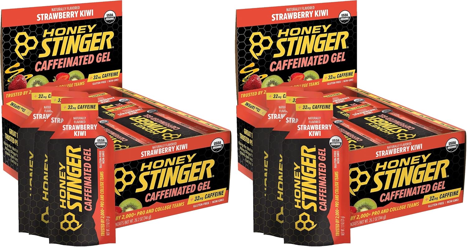 Honey Stinger Gold Energy Gel, Gluten Free & Caffeine Free, for Exercise, Running and Performance, Sports Nutrition for Home & Gym, Pre and Mid Workout, 24 Pack, 26.4 Ounce | sports-nutrition-endurance-and-energy-chews