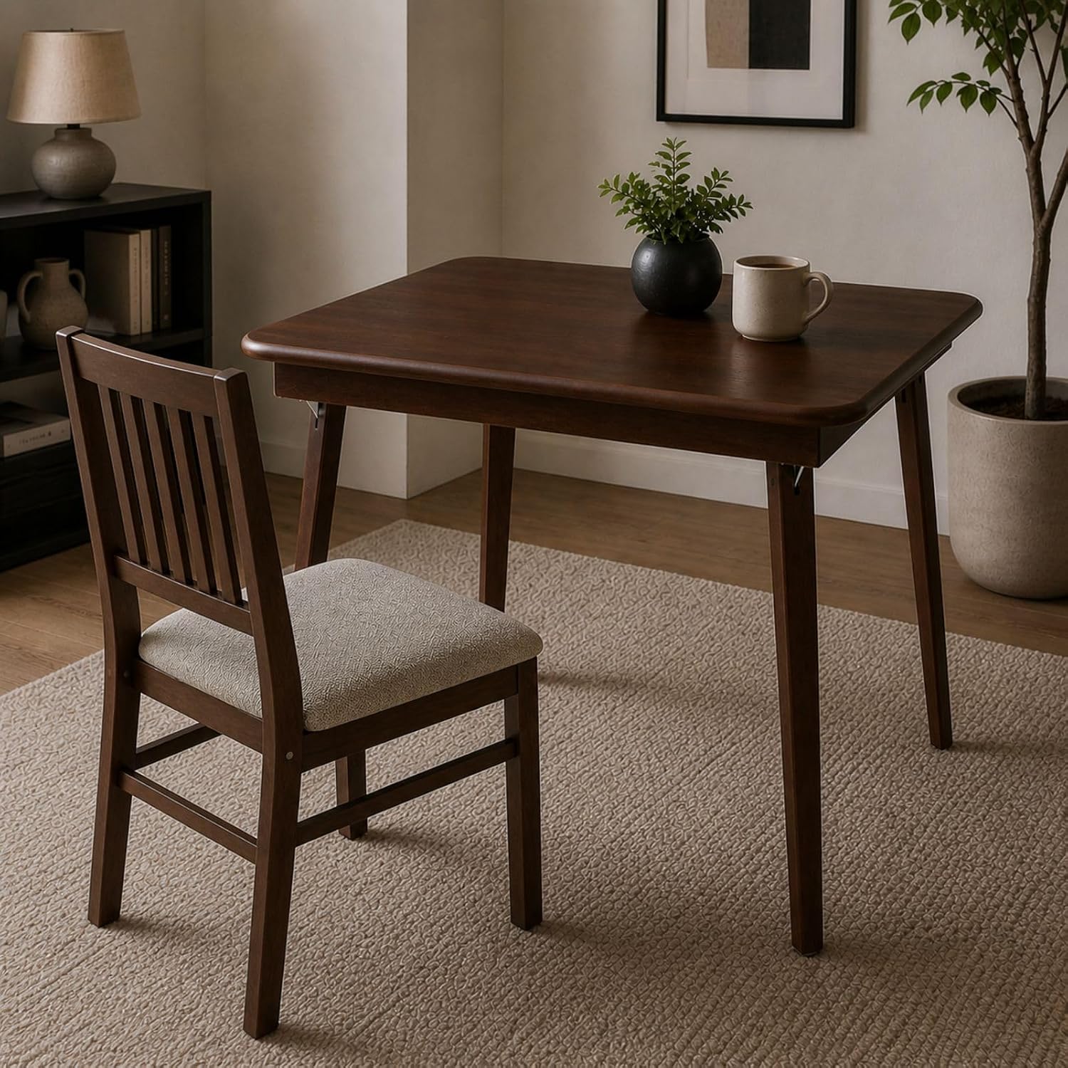 Stakmore Classic Straight Edge Square Wood Folding Table, 32x32, Oak | Foldable Card Table, Wooden Tabletop Furniture for Cards, Board Games & Dining