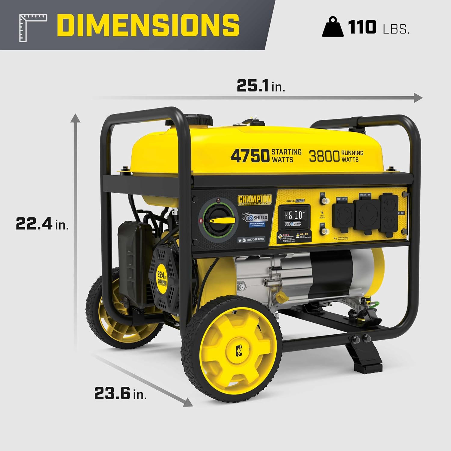 Champion Power Equipment 4750-Watt RV Ready Portable Generator with Free 3-Year Warranty, CARB Compliant
