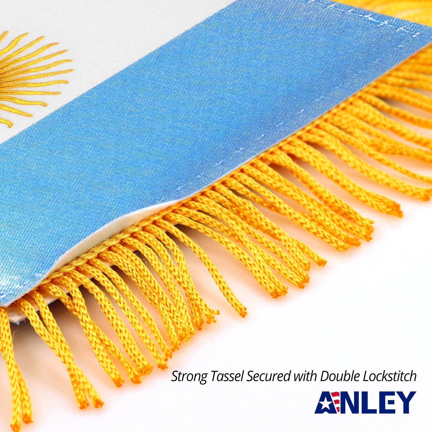 Anley 4 X 6 Inch Nicaragua Fringy Window Hanging Flag - Mini Banner & Car Rearview Mirror Décor - Fringed Nicaraguan Hanging Flag with Suction Cup