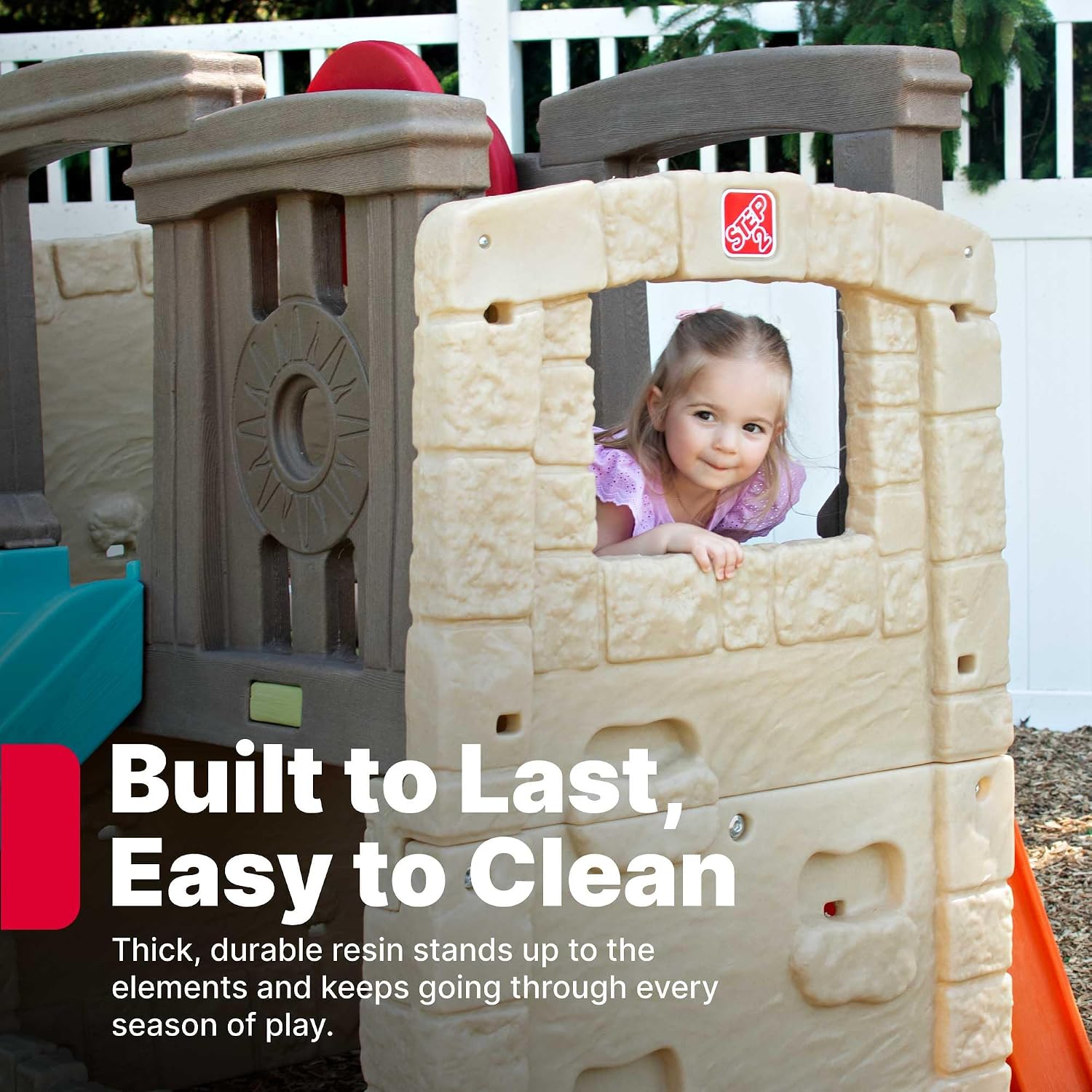 Step2 Woodland Climber II Kids Playset, Ages 2 –6 Years Old, Toddler Slide and Climbing Wall, Outdoor Playground for Backyard, Sturdy Plastic Frame