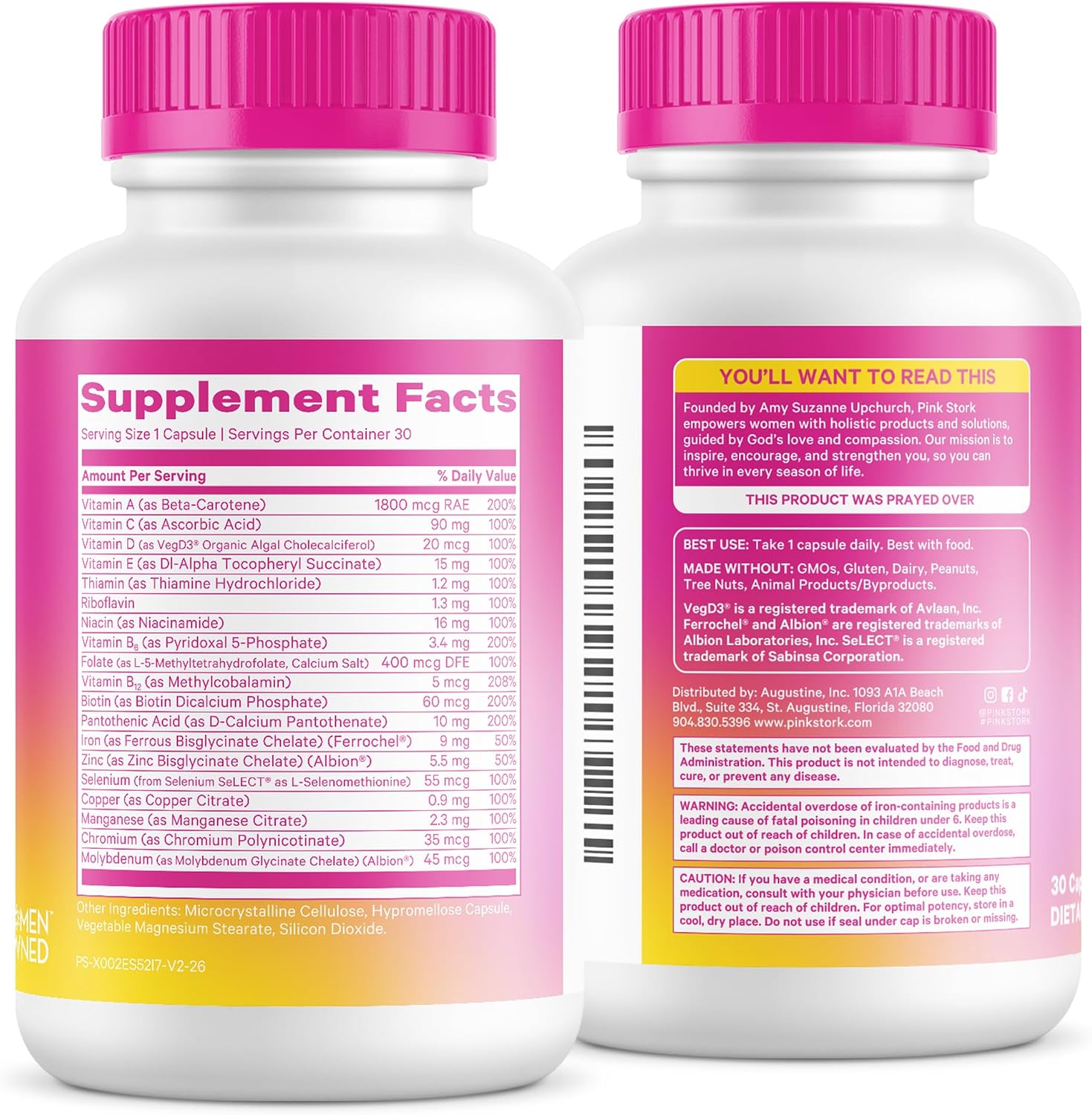 Pink Stork Total Women's Multivitamin, 19 Essential Vitamins, 30 Capsules