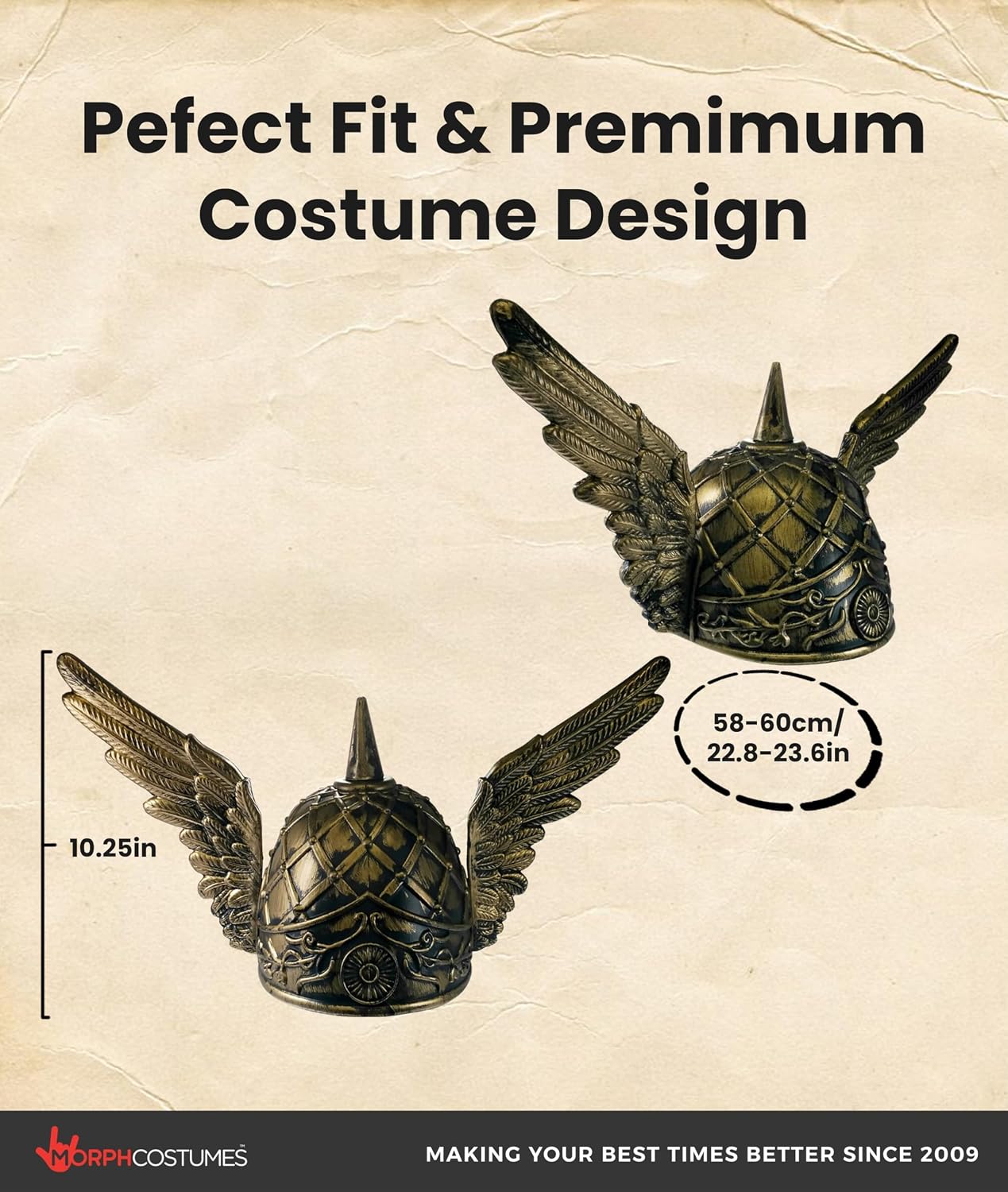 Nicky Bigs Novelties Morph Adult Viking Norse God Winged Helmet Greek Cosplay Halloween Costume Accessory