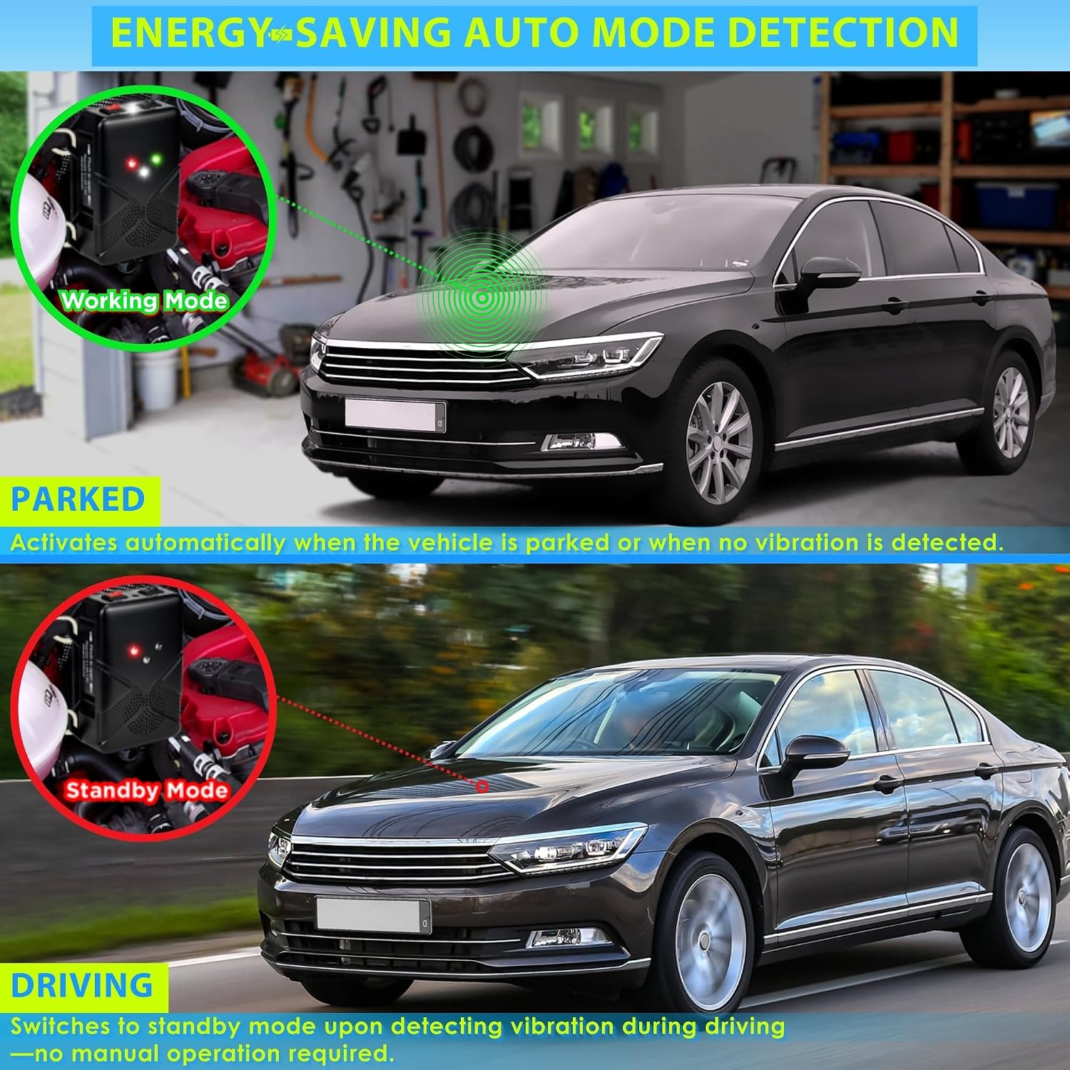 Battery Operated Ultrasonic Under Hood Rodent Repellent for Car Engines