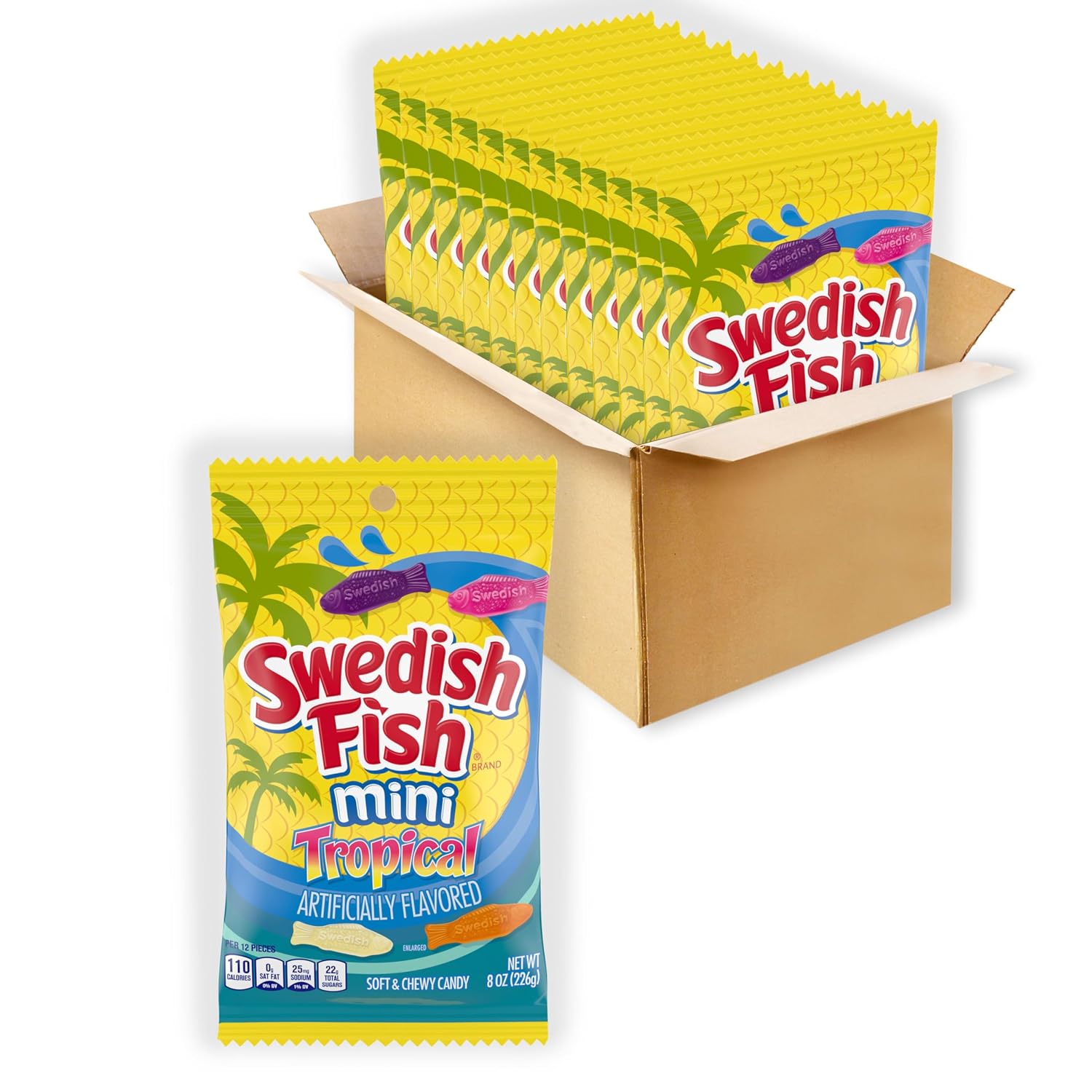 SWEDISH FISH Soft & Chewy Gummy Candy, Bulk Candy, 5 lb